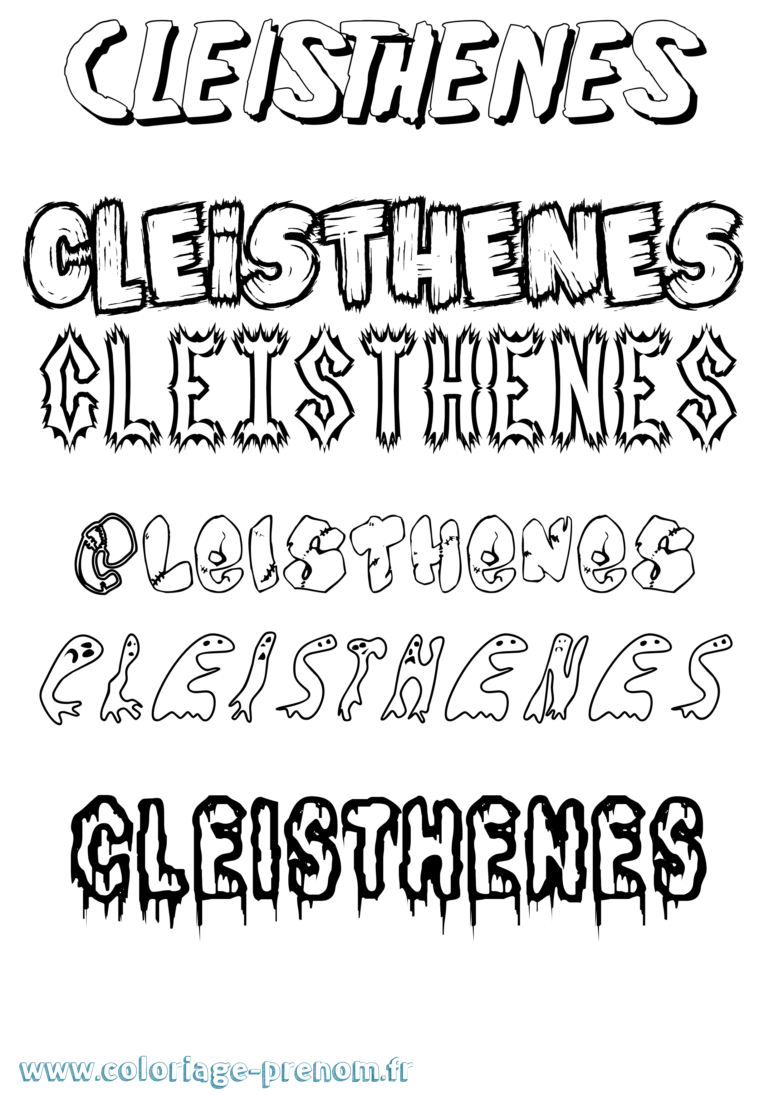 Coloriage prénom Cleisthenes Frisson