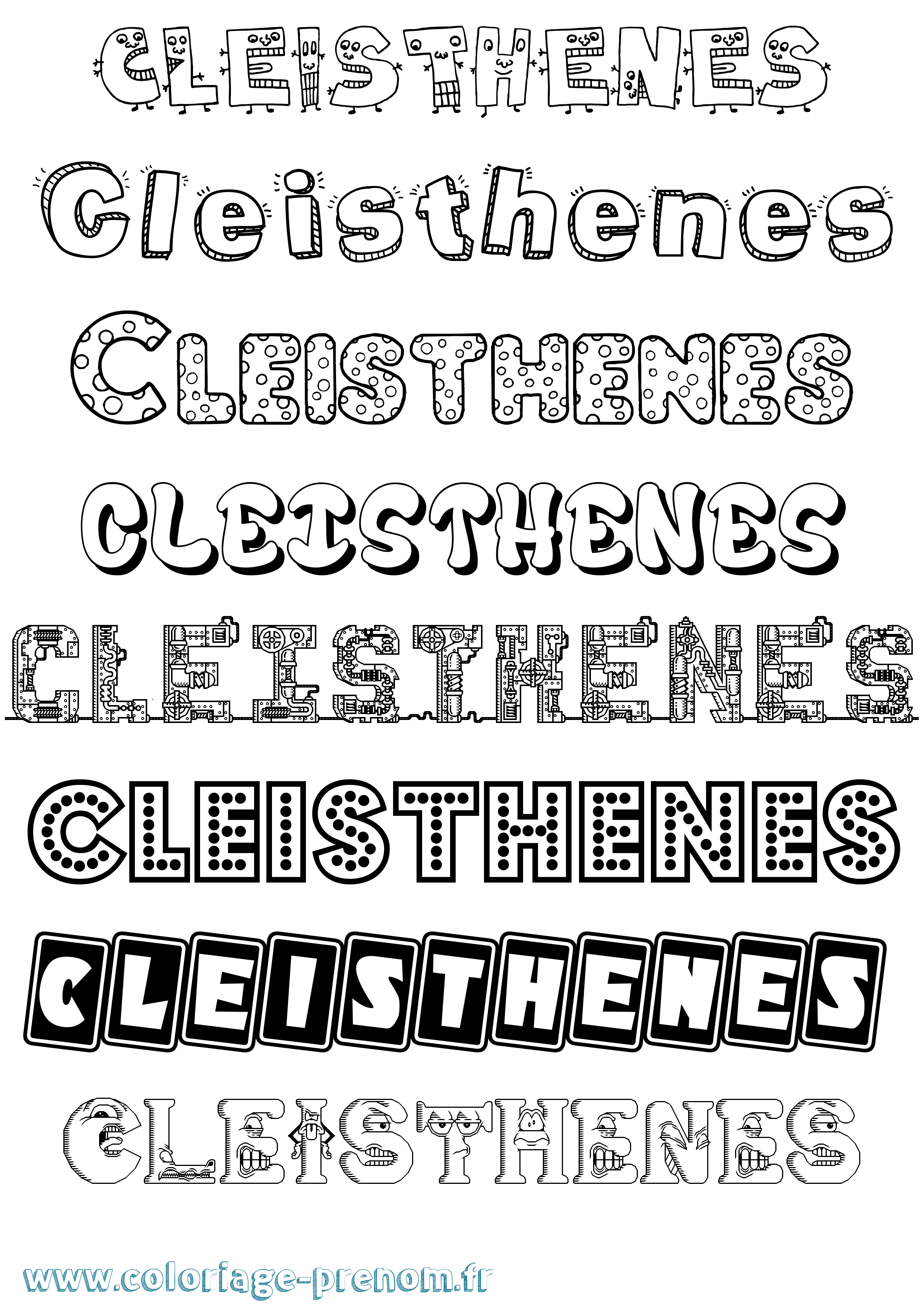 Coloriage prénom Cleisthenes Fun