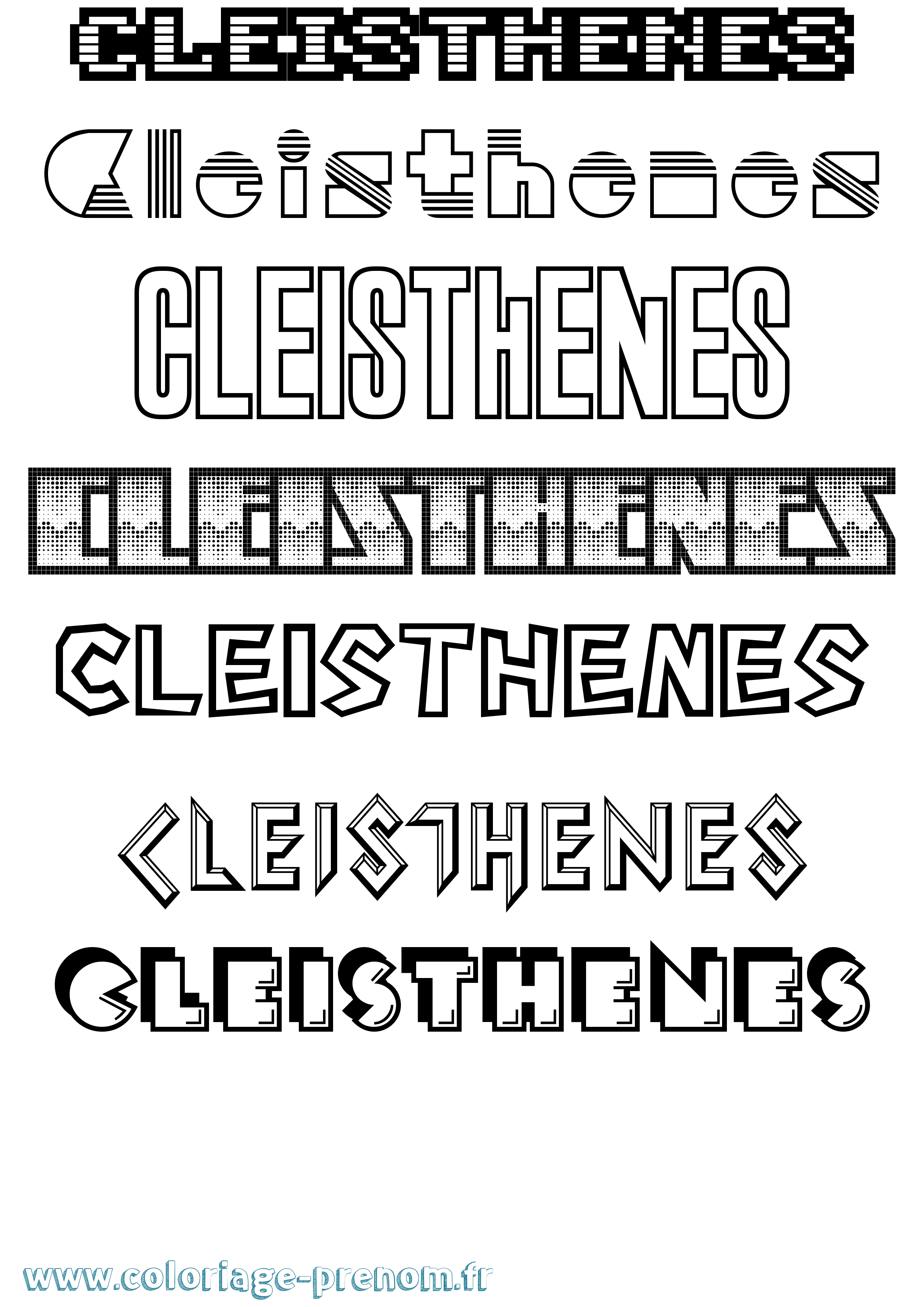 Coloriage prénom Cleisthenes Jeux Vidéos
