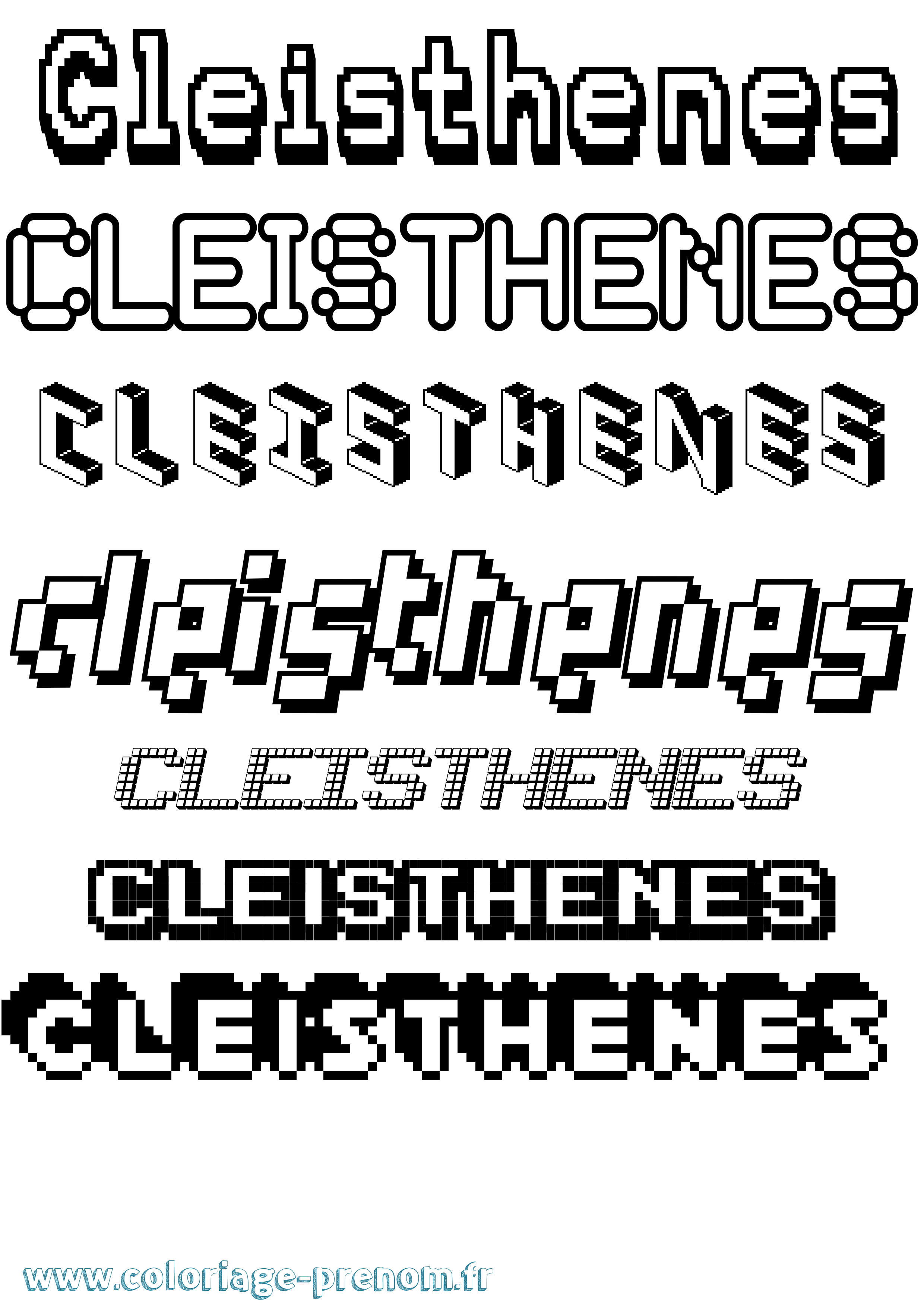 Coloriage prénom Cleisthenes Pixel
