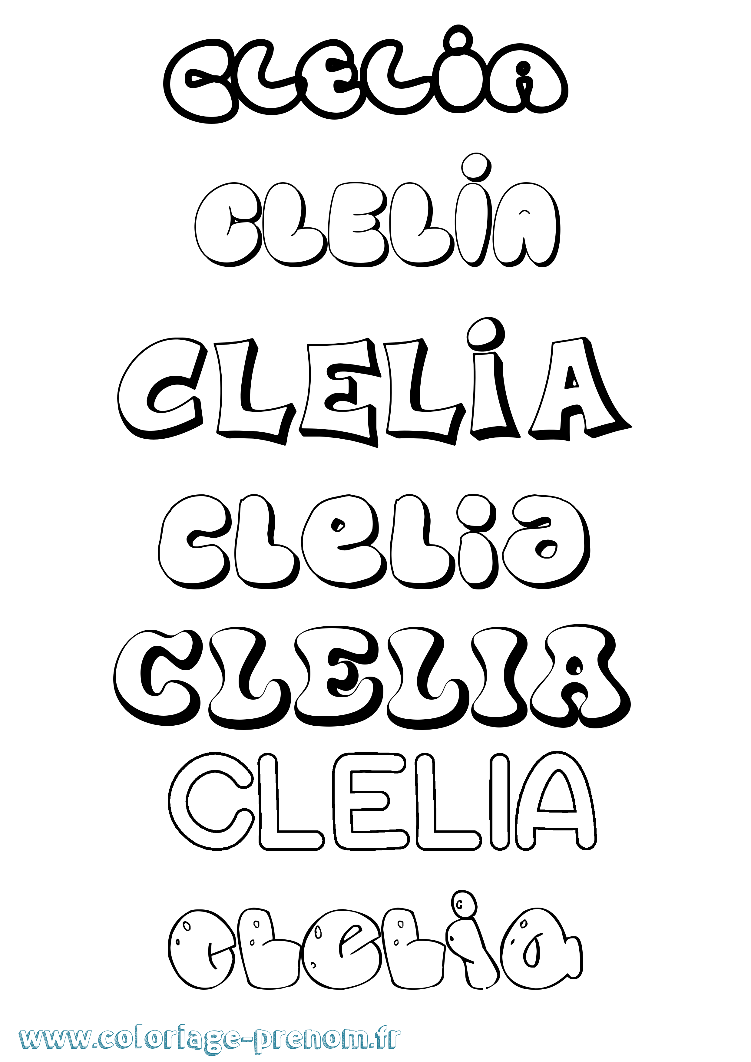 Coloriage Clelia Bubble Coloriage prénom Clelia Bubble