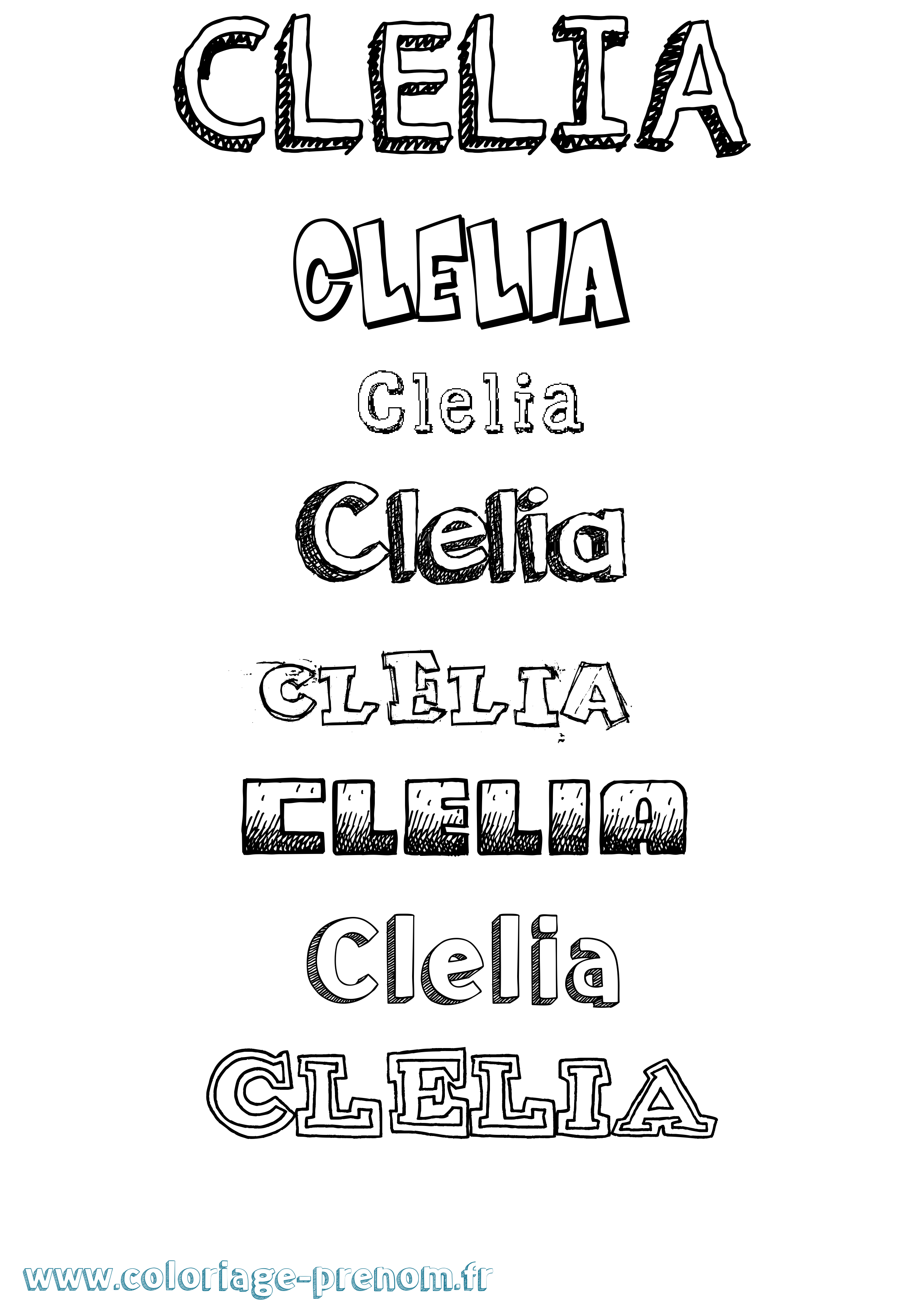 Coloriage Clelia Dessiné Coloriage prénom Clelia Dessiné