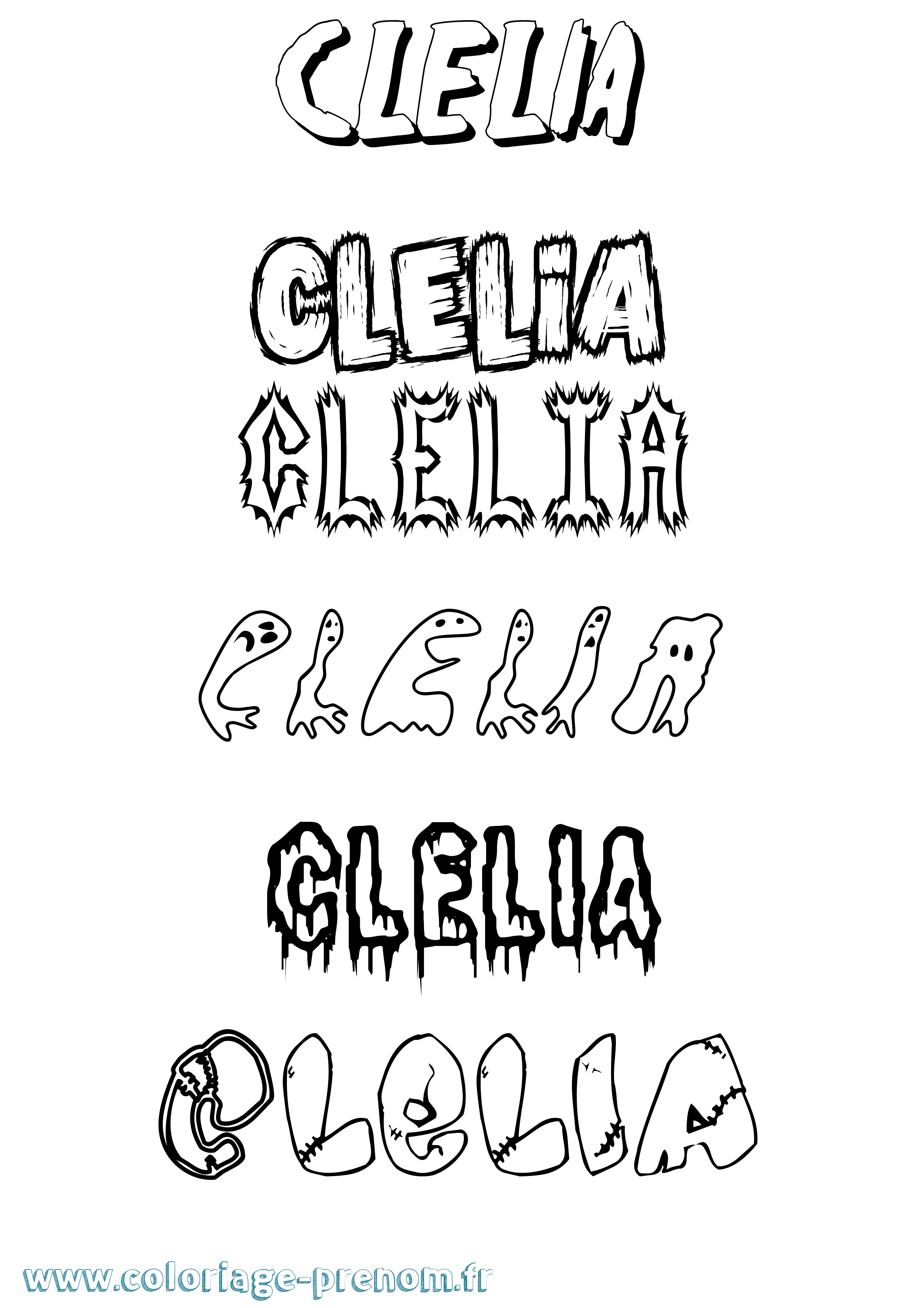 Coloriage prénom Clelia