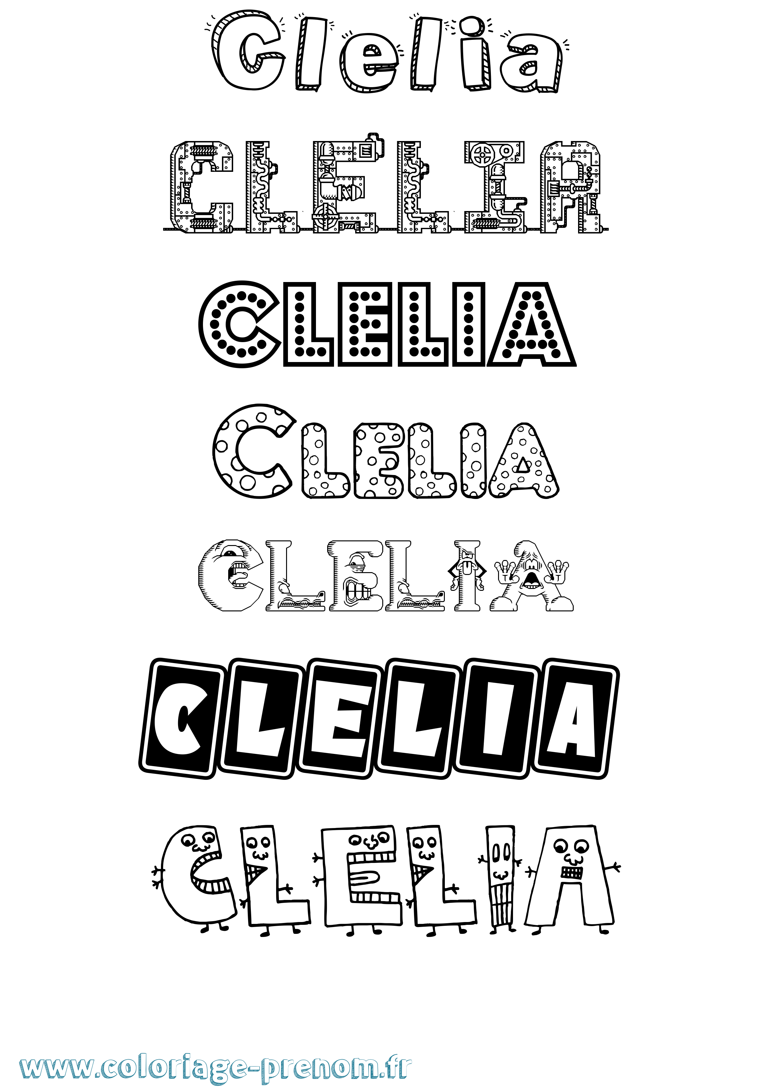 Coloriage Clelia Fun Coloriage prénom Clelia Fun