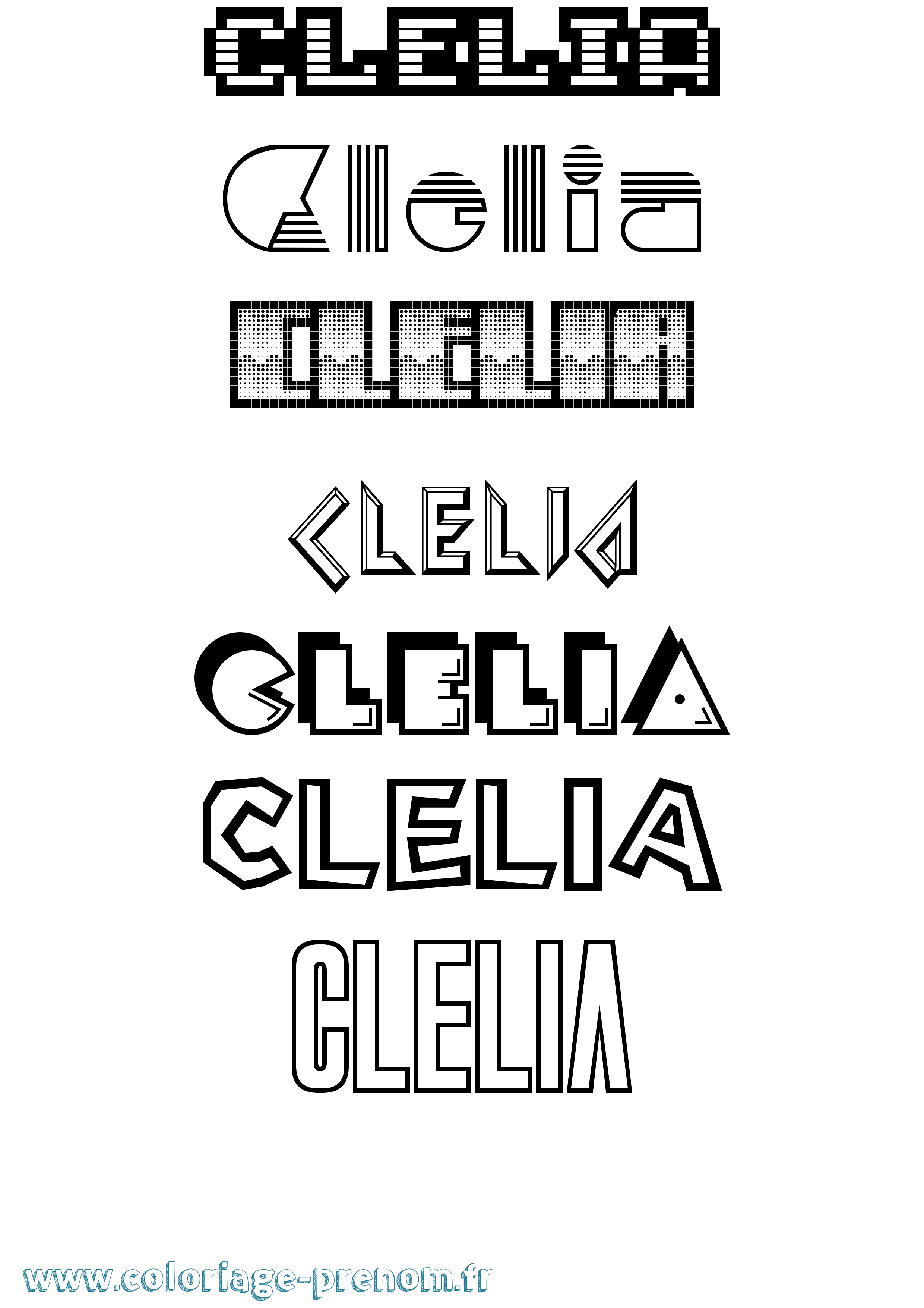 Coloriage Clelia Jeux Vidéos Coloriage prénom Clelia Jeux Vidéos