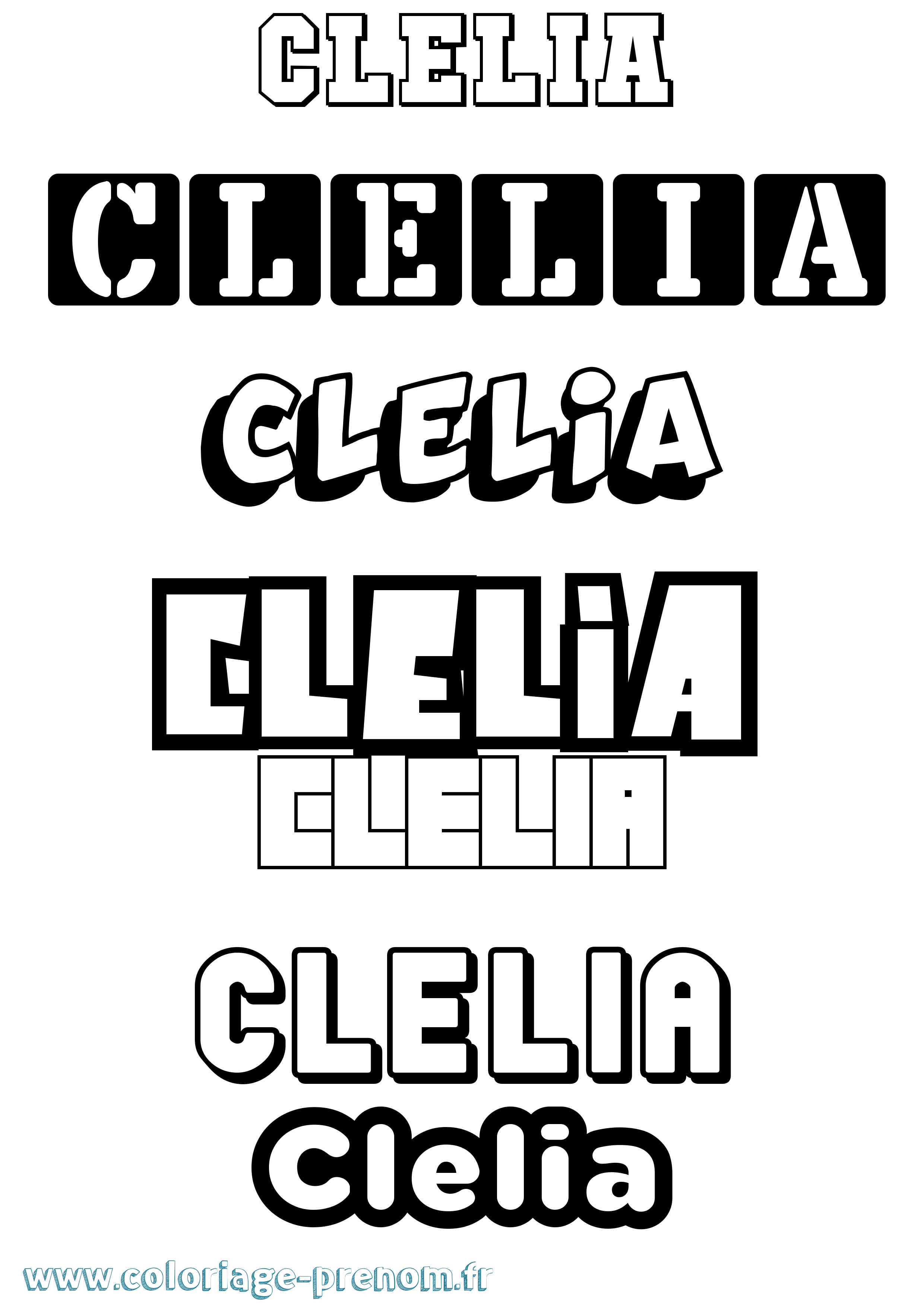 Coloriage Clelia Simple Coloriage prénom Clelia Simple