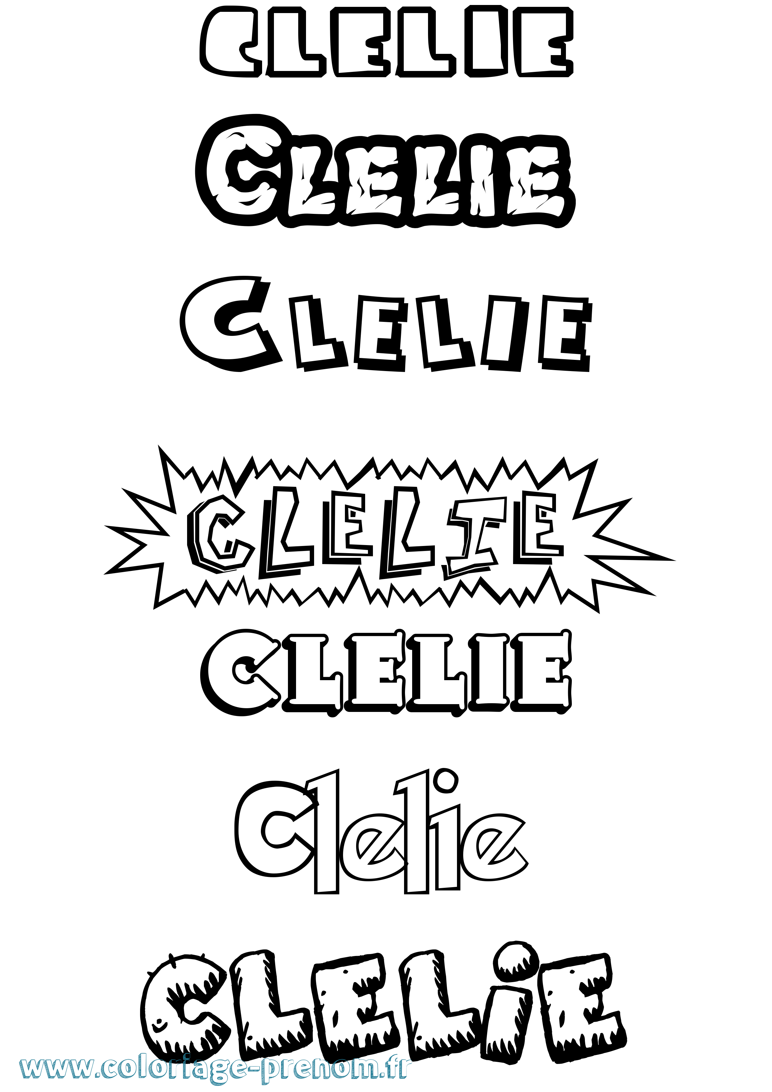 Coloriage Clelie Coloriage prénom Clelie