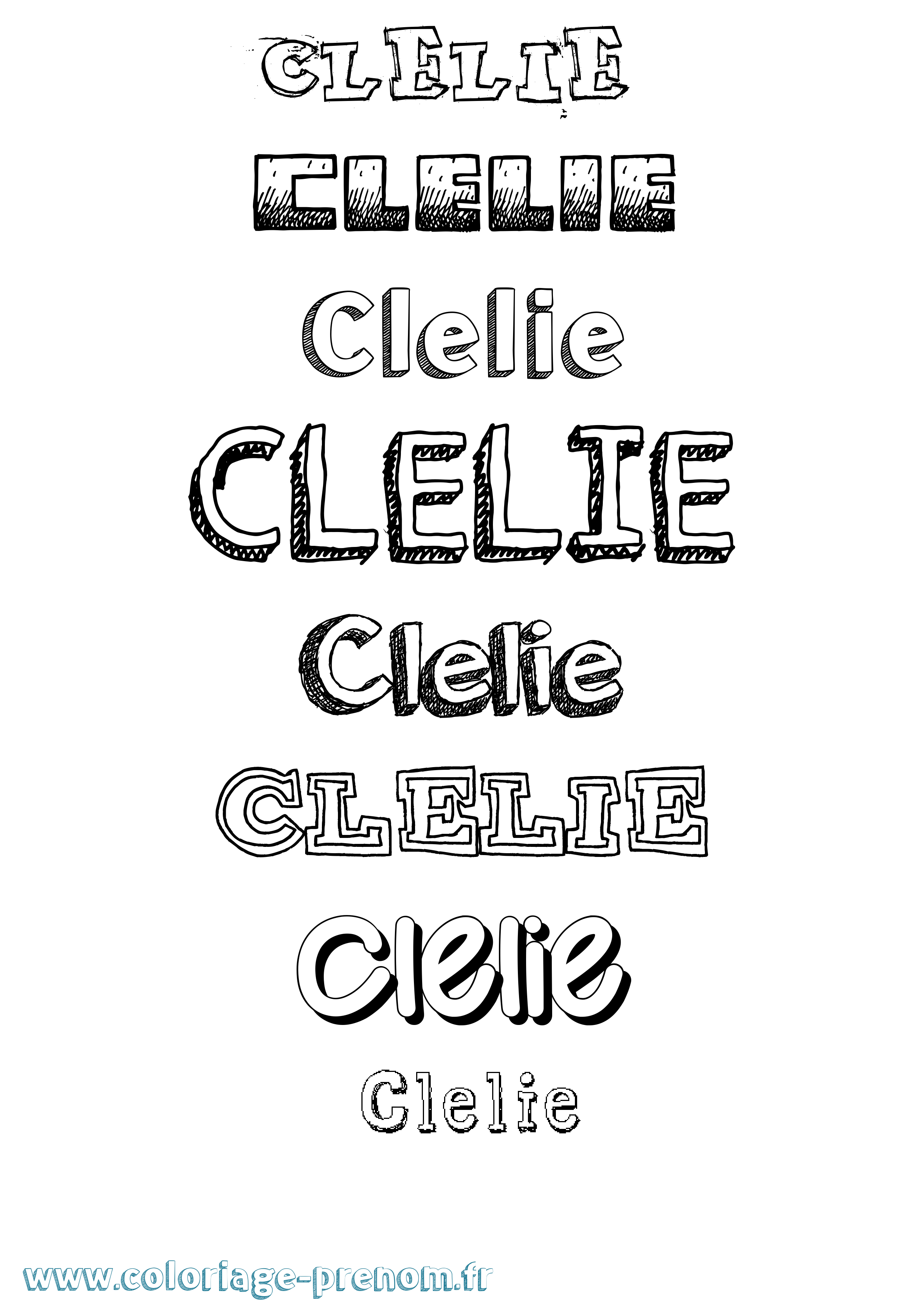 Coloriage Clelie Coloriage prénom Clelie