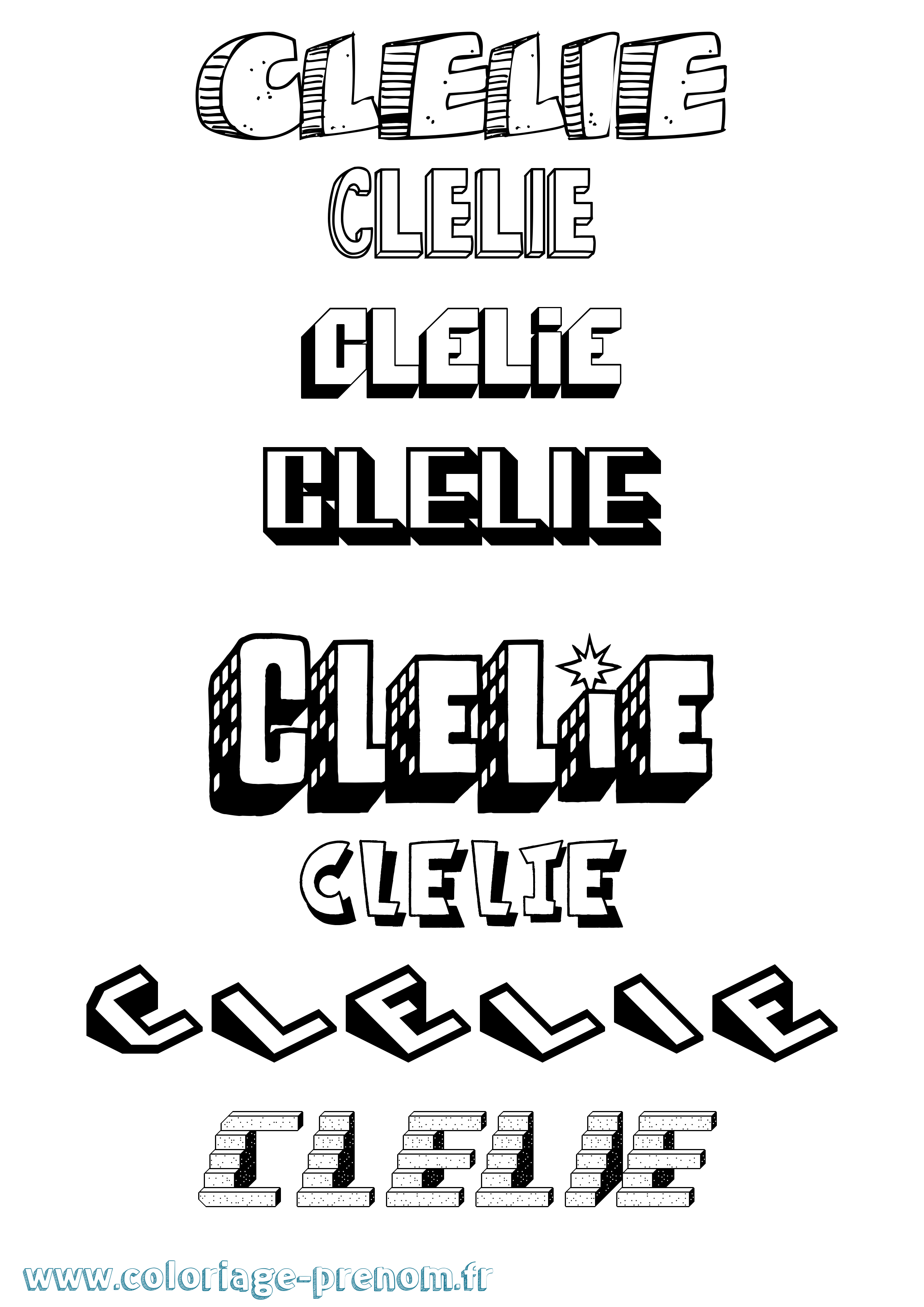 Coloriage Clelie Coloriage prénom Clelie
