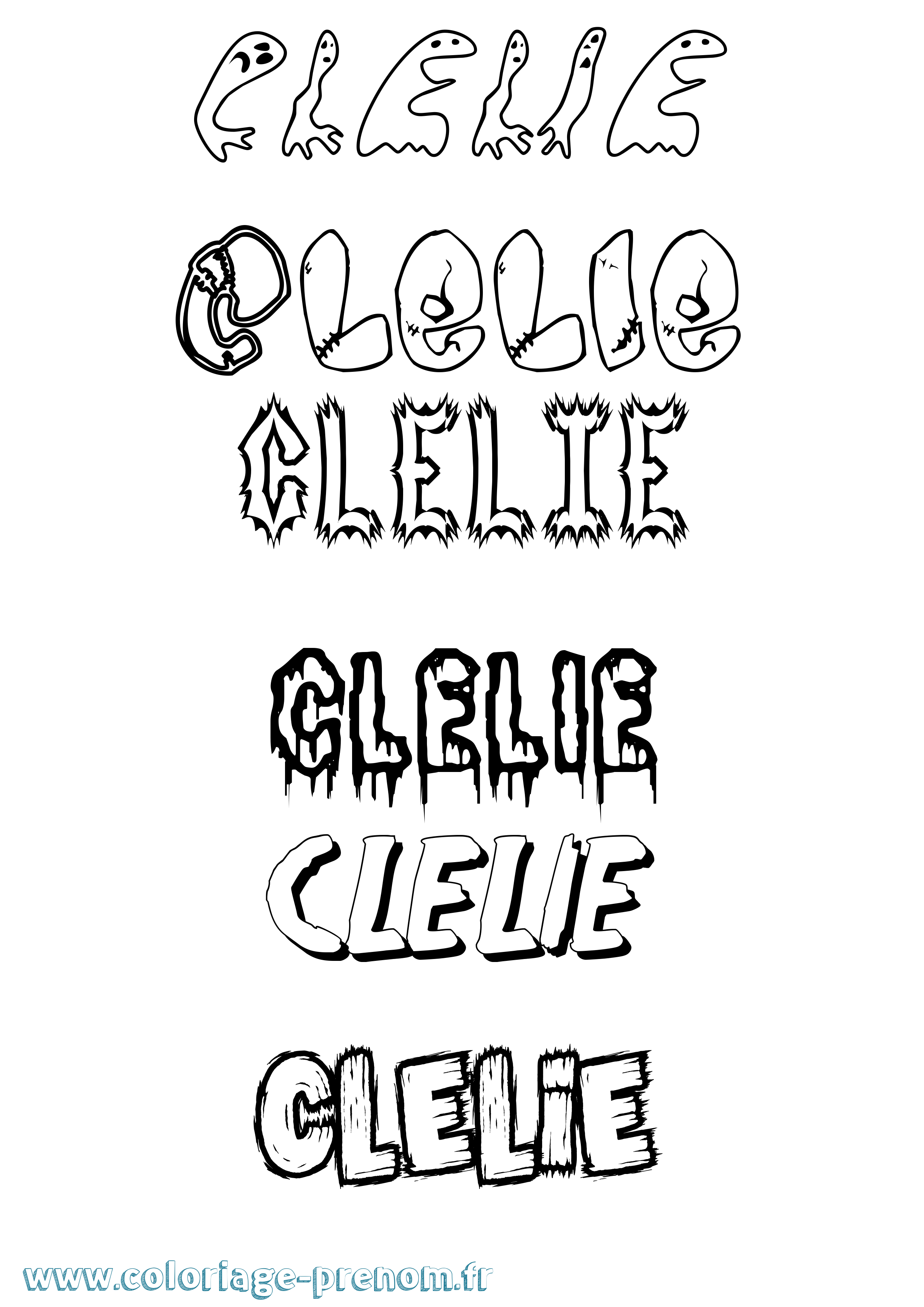 Coloriage Clelie Coloriage prénom Clelie