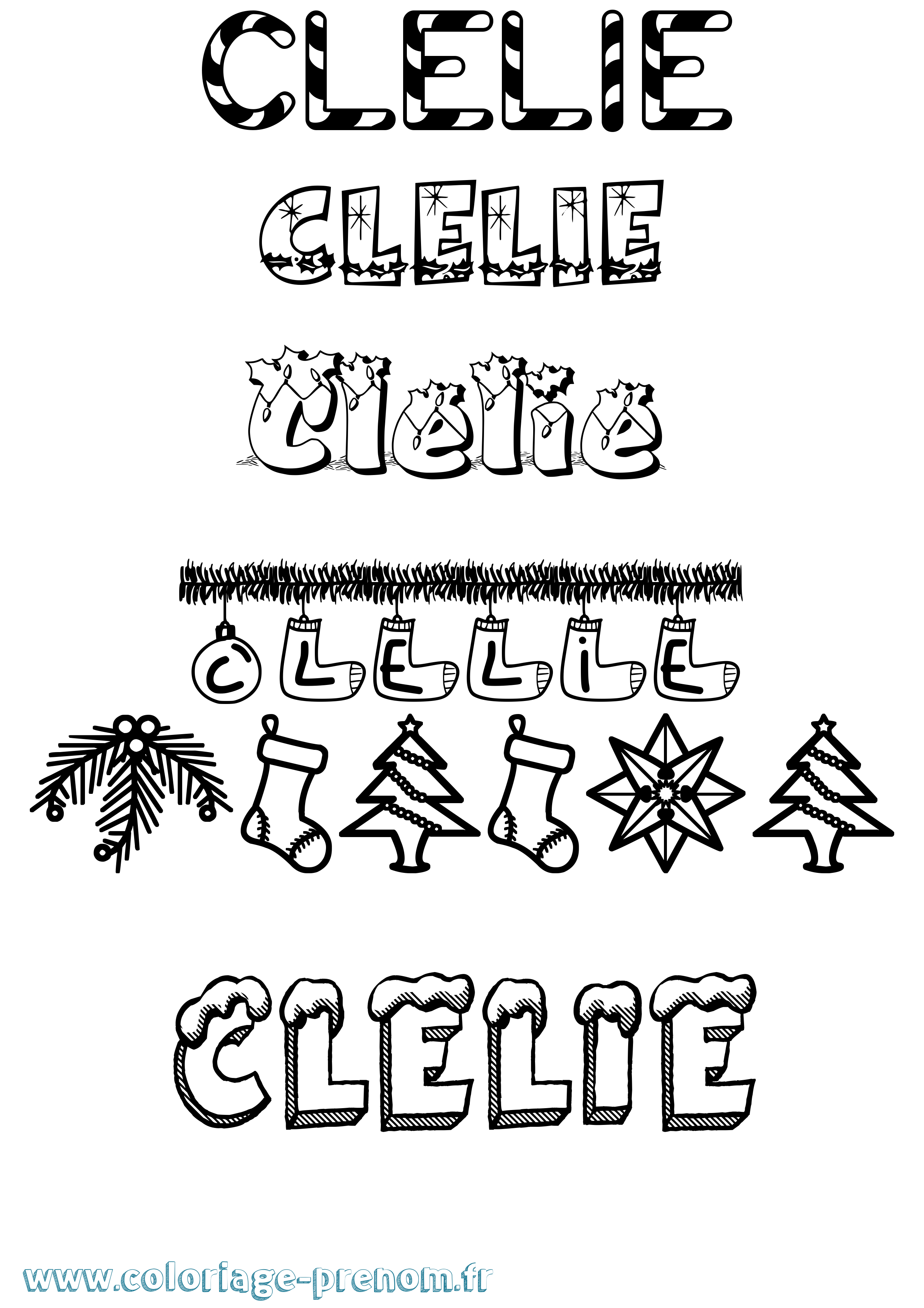 Coloriage Clelie Coloriage prénom Clelie