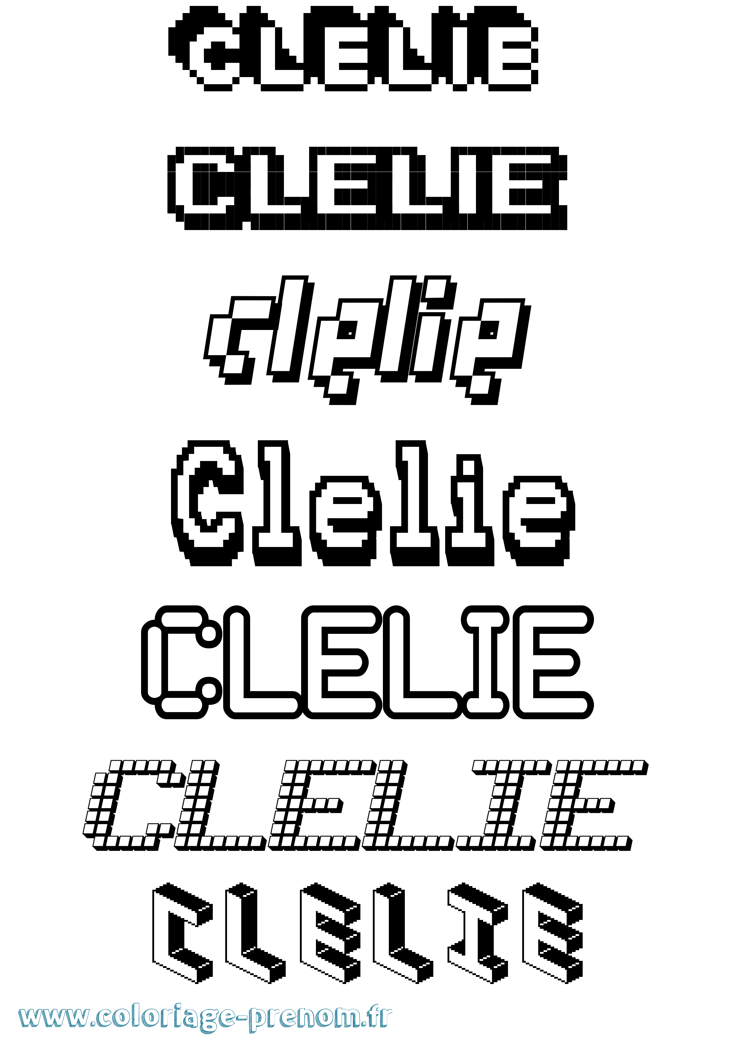 Coloriage Clelie Coloriage prénom Clelie