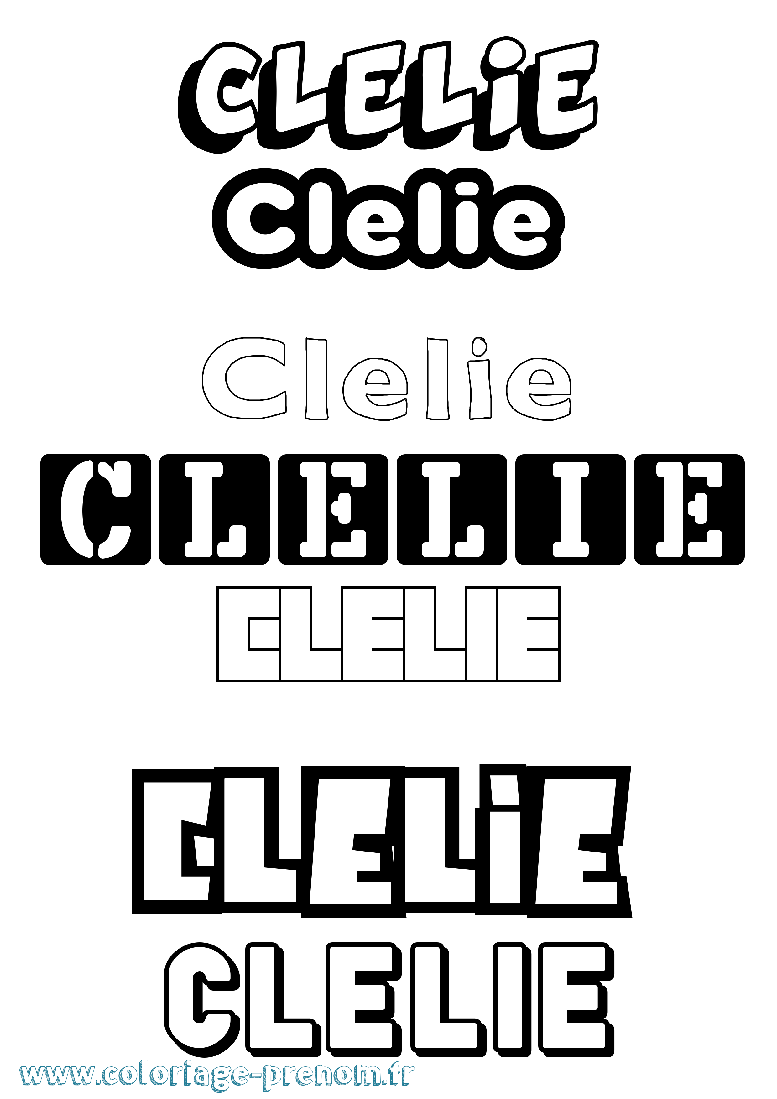 Coloriage Clelie Coloriage prénom Clelie