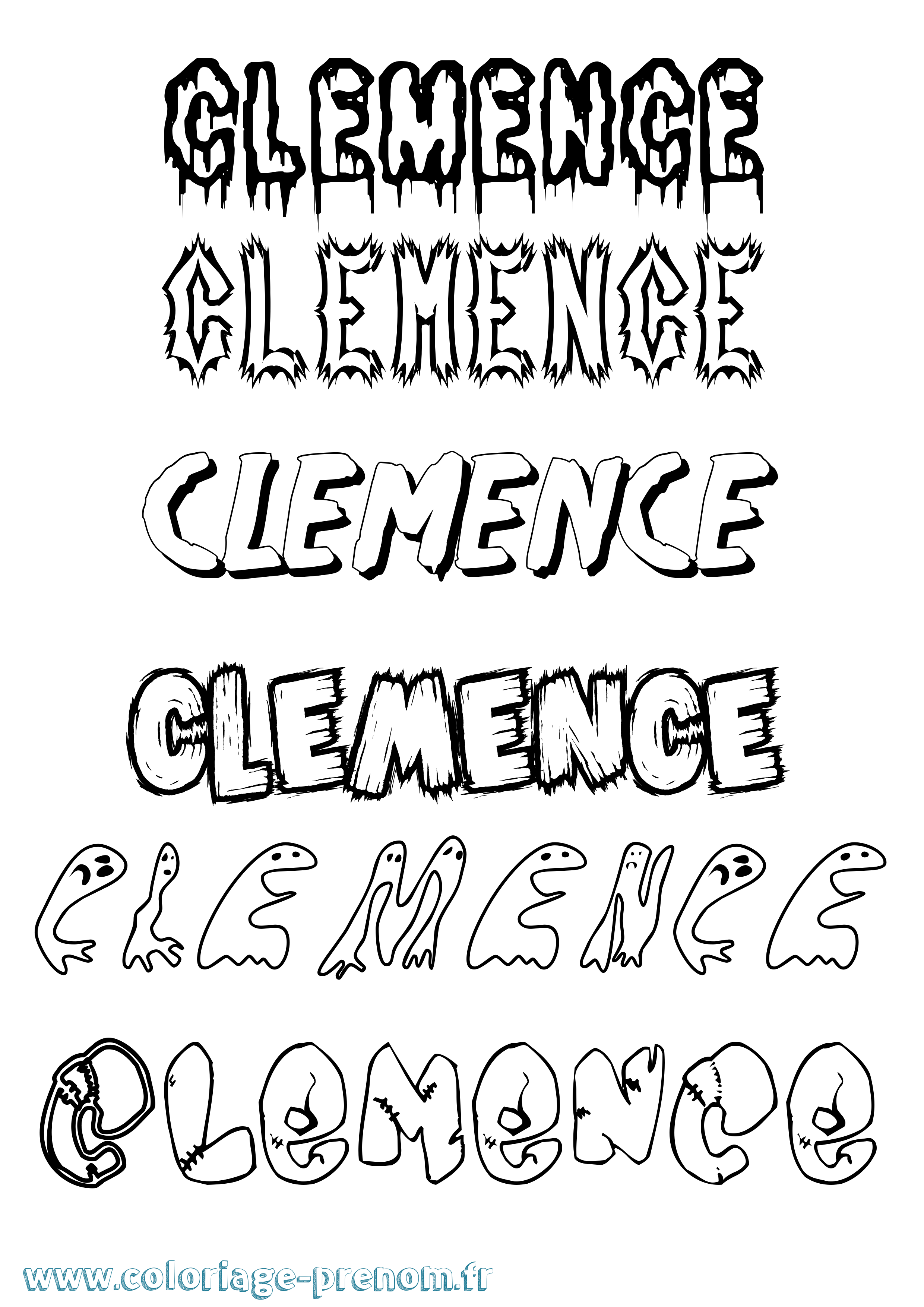 Coloriage prénom Clemence