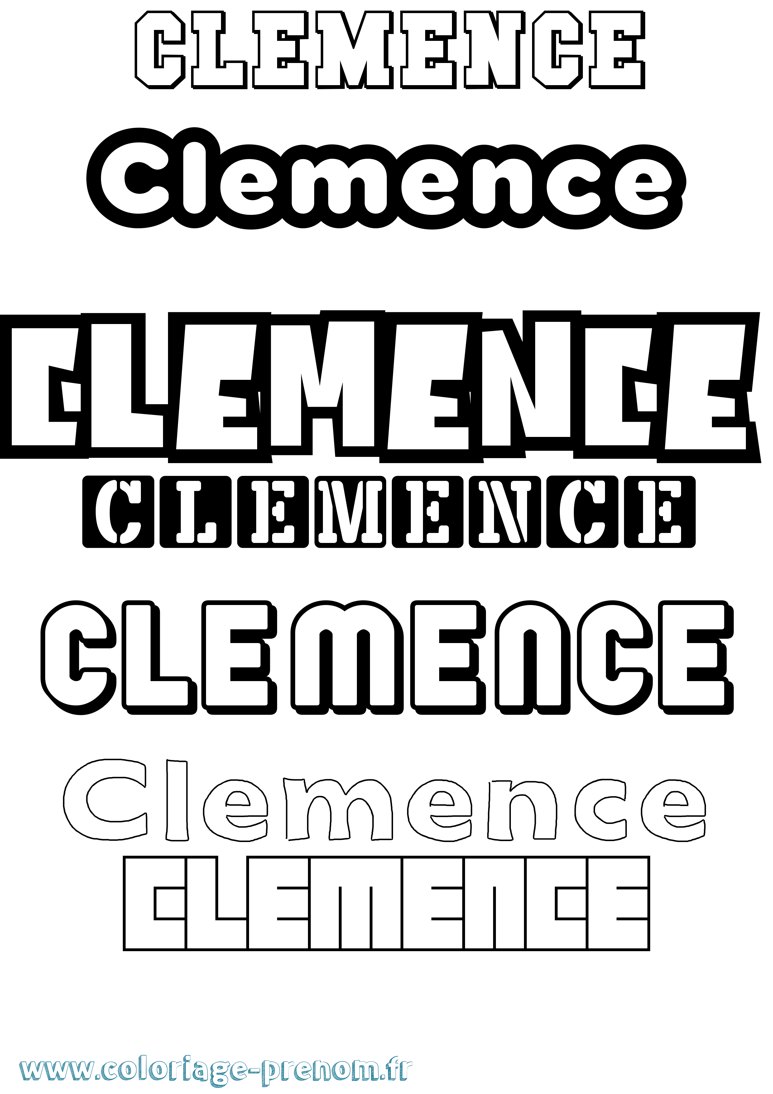 Coloriage prénom Clemence