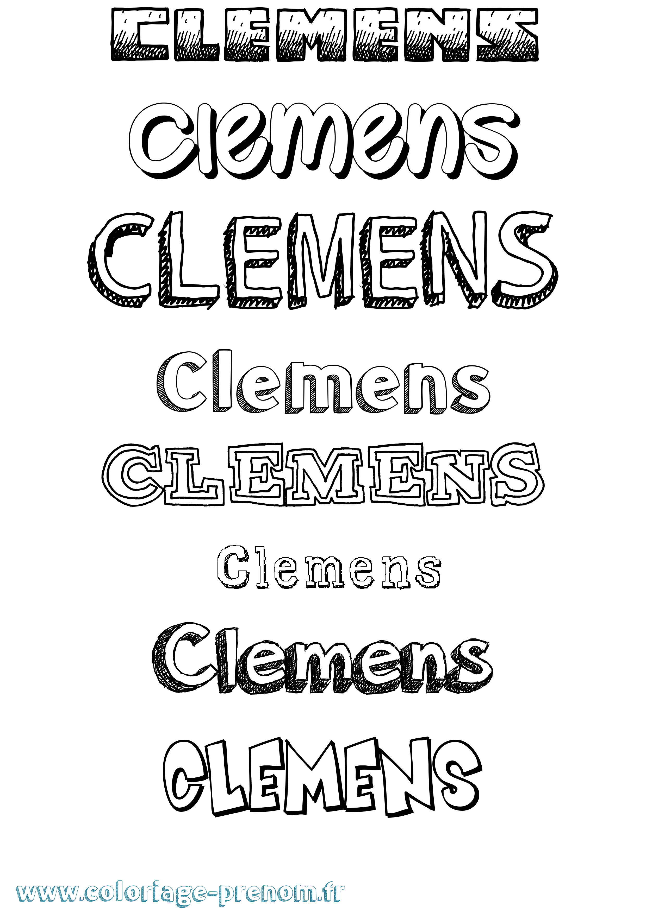 Coloriage prénom Clemens Dessiné
