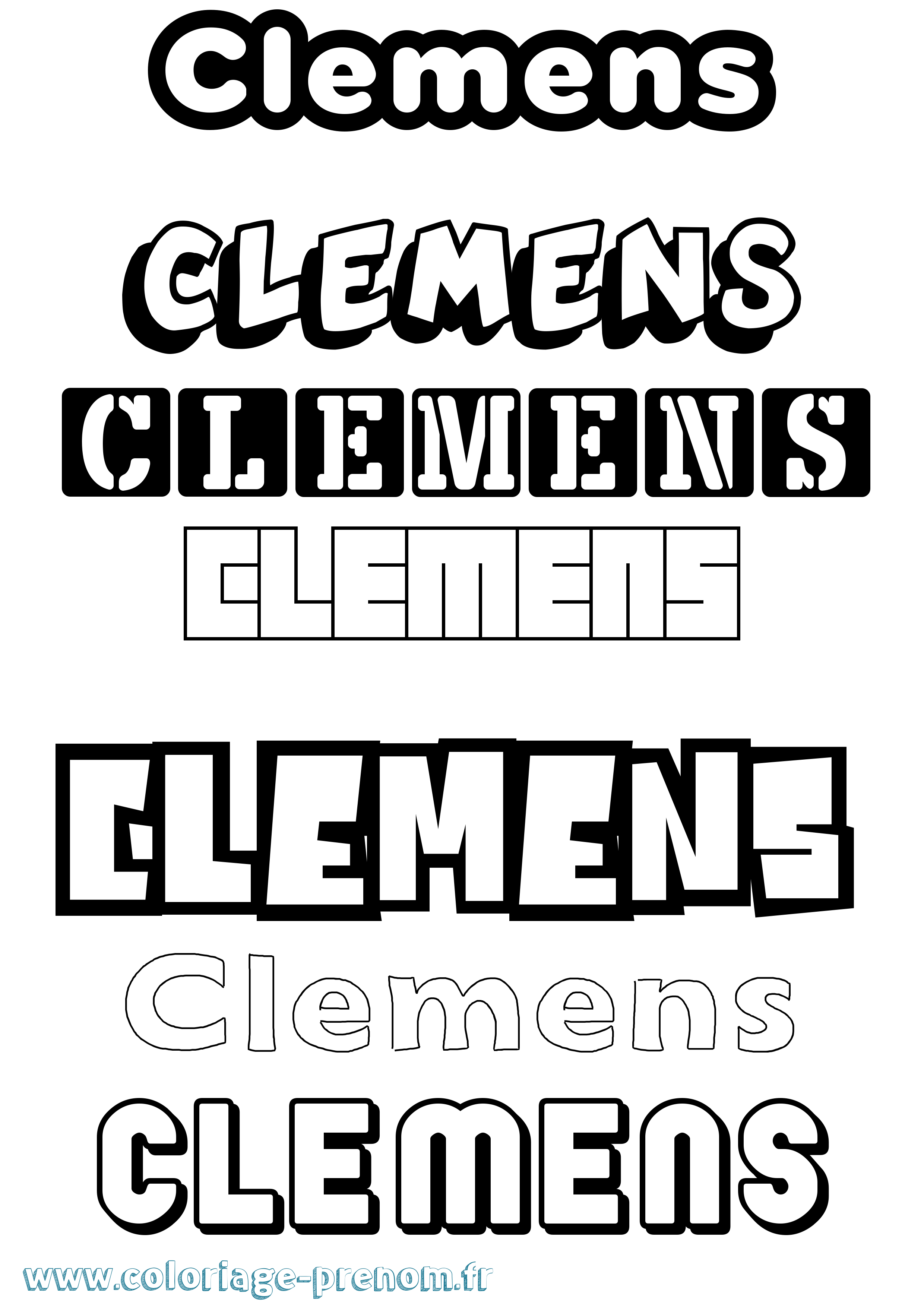 Coloriage prénom Clemens Simple