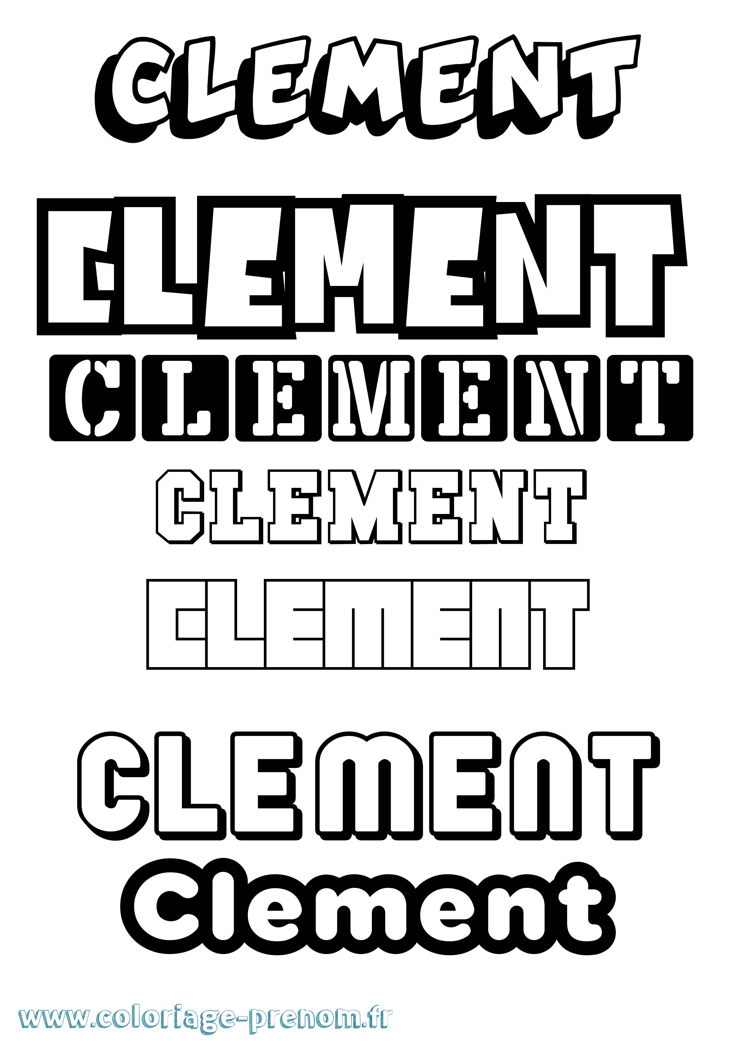 Coloriage prénom Clement Simple