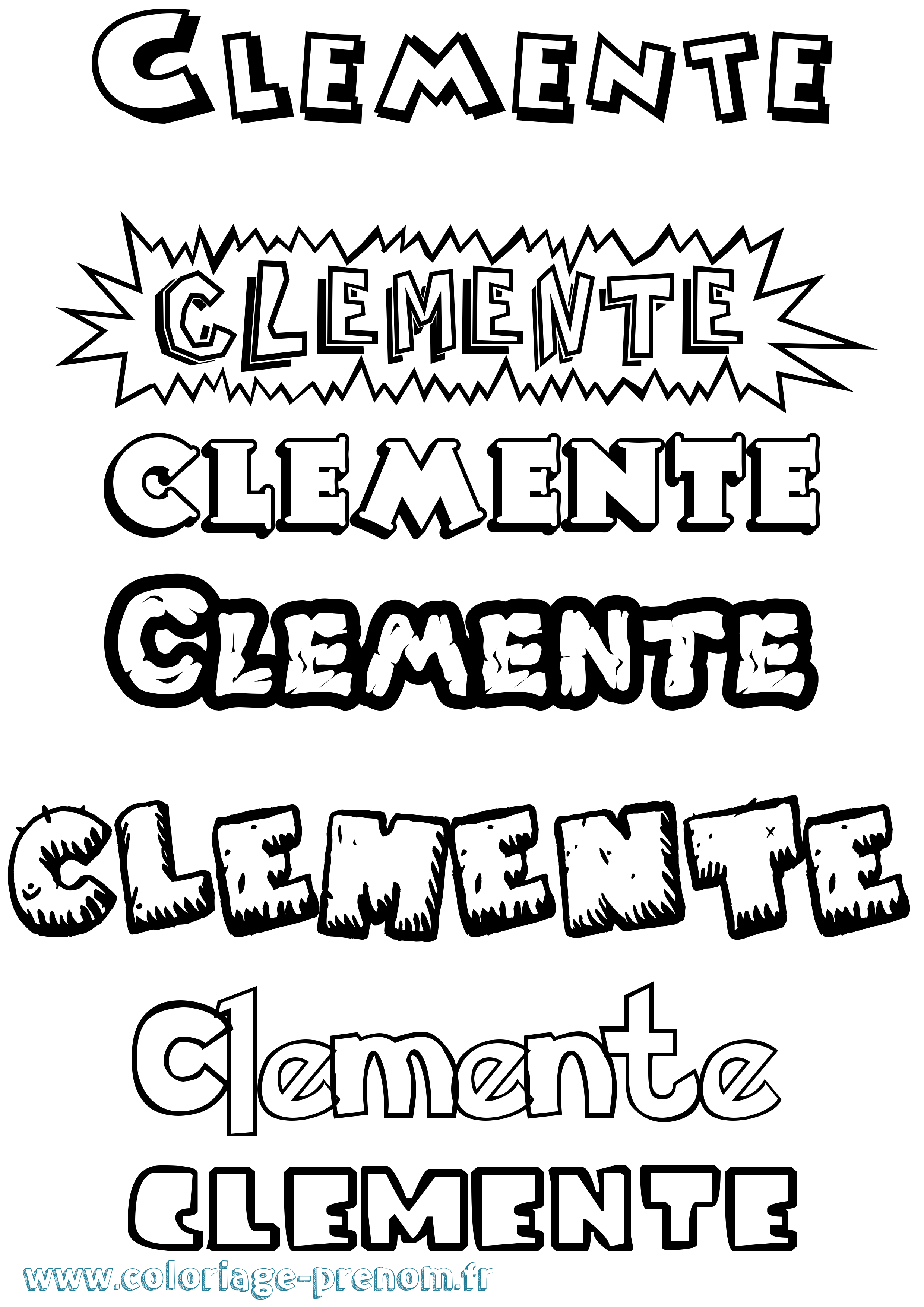 Coloriage prénom Clemente Dessin Animé