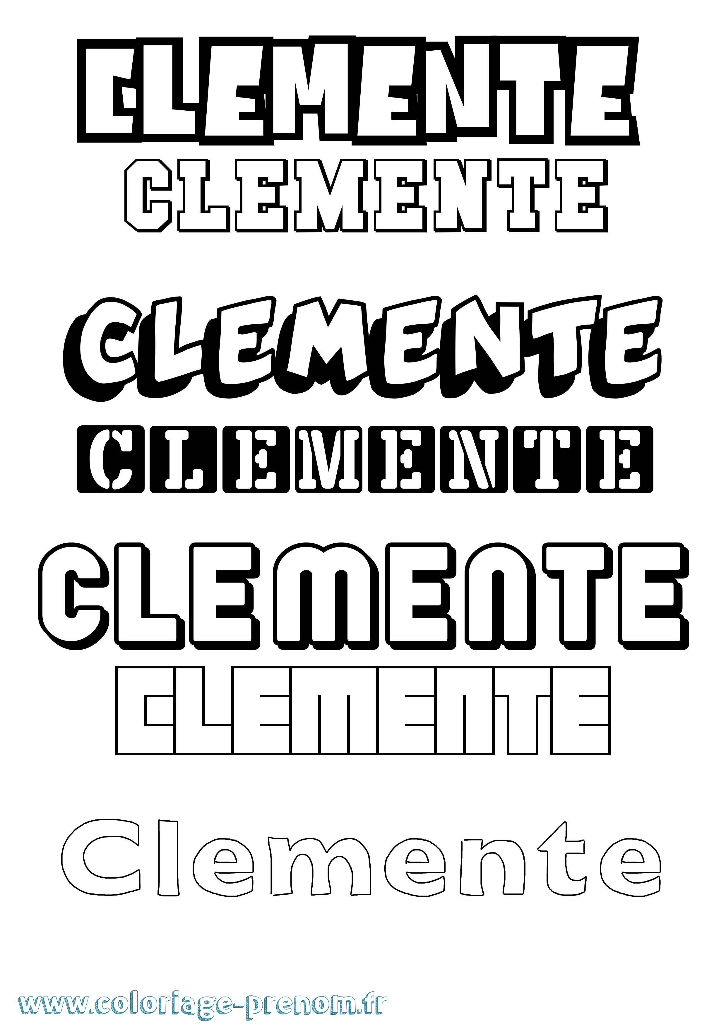 Coloriage Clemente Simple Coloriage prénom Clemente Simple