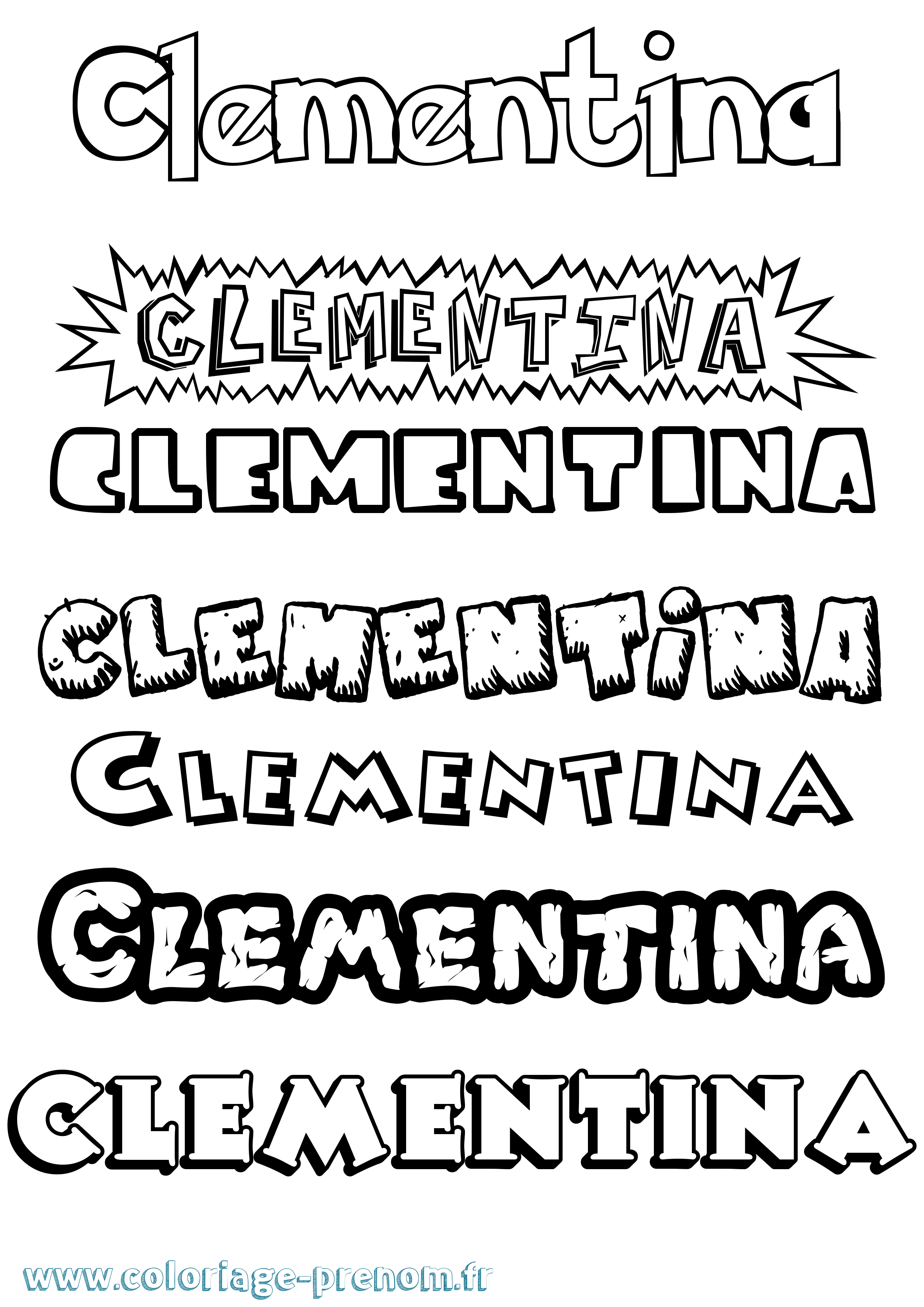 Coloriage prénom Clementina Dessin Animé