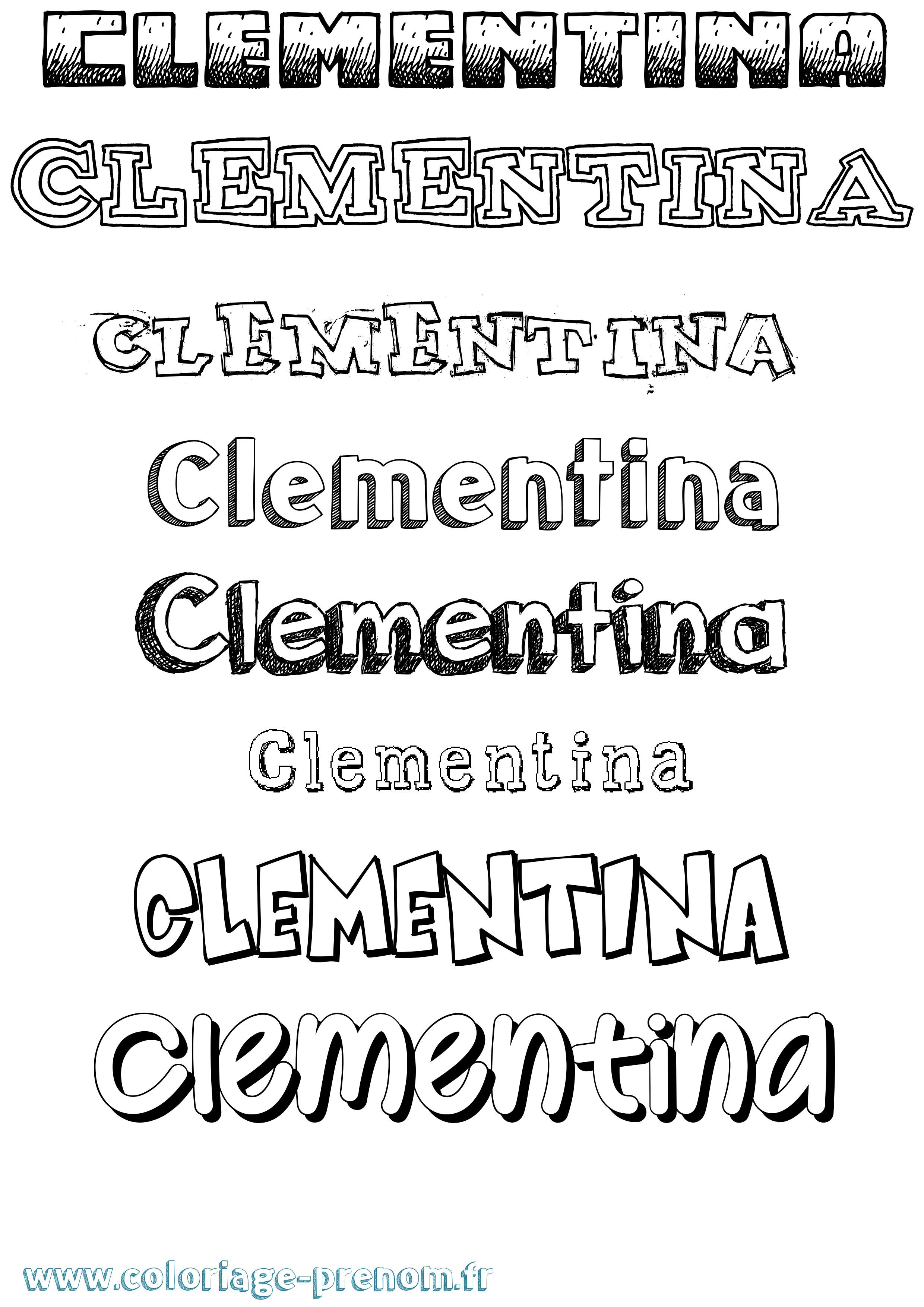 Coloriage prénom Clementina Dessiné