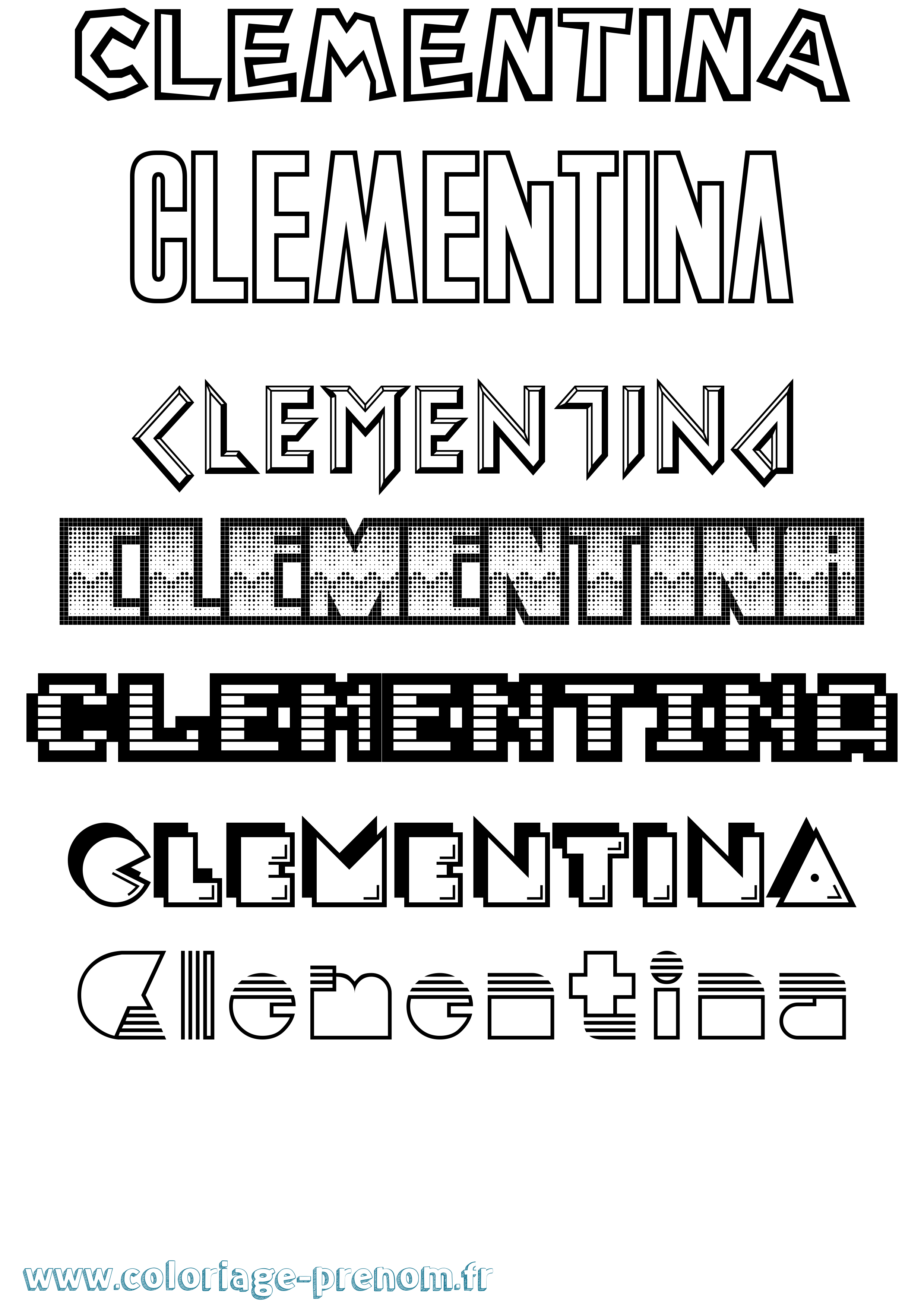 Coloriage prénom Clementina Jeux Vidéos