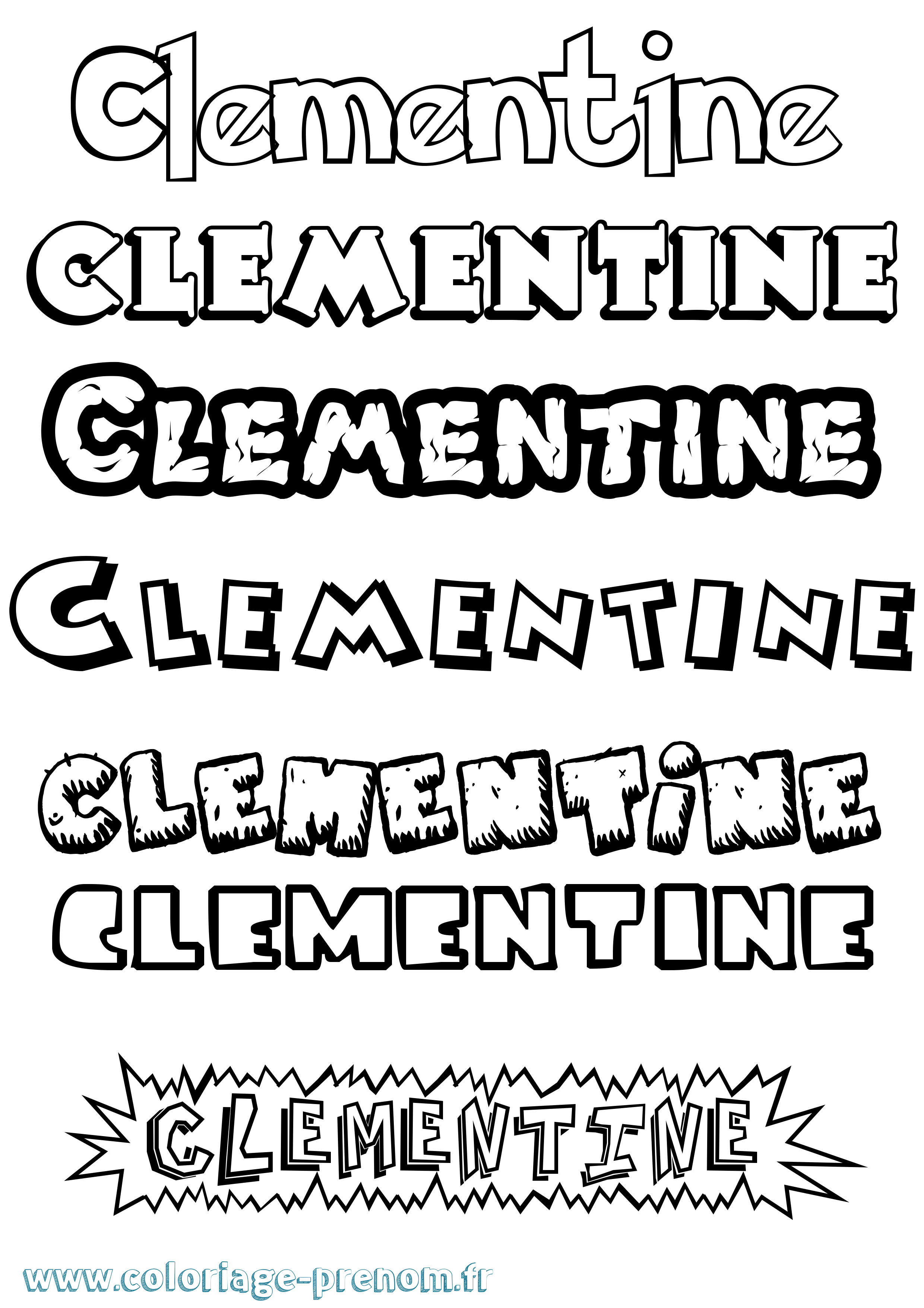 Coloriage prénom Clementine Dessin Animé