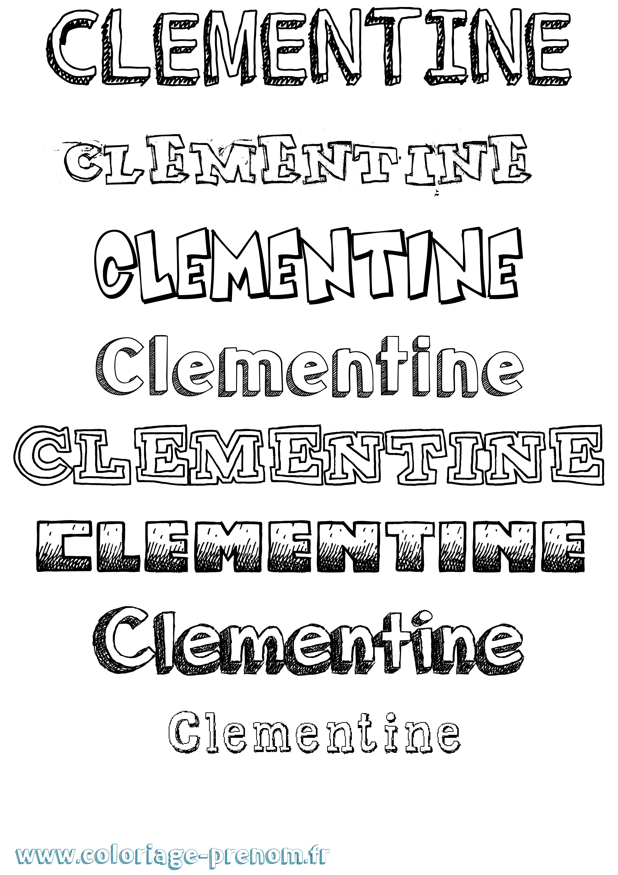Coloriage Clementine Coloriage prénom Clementine