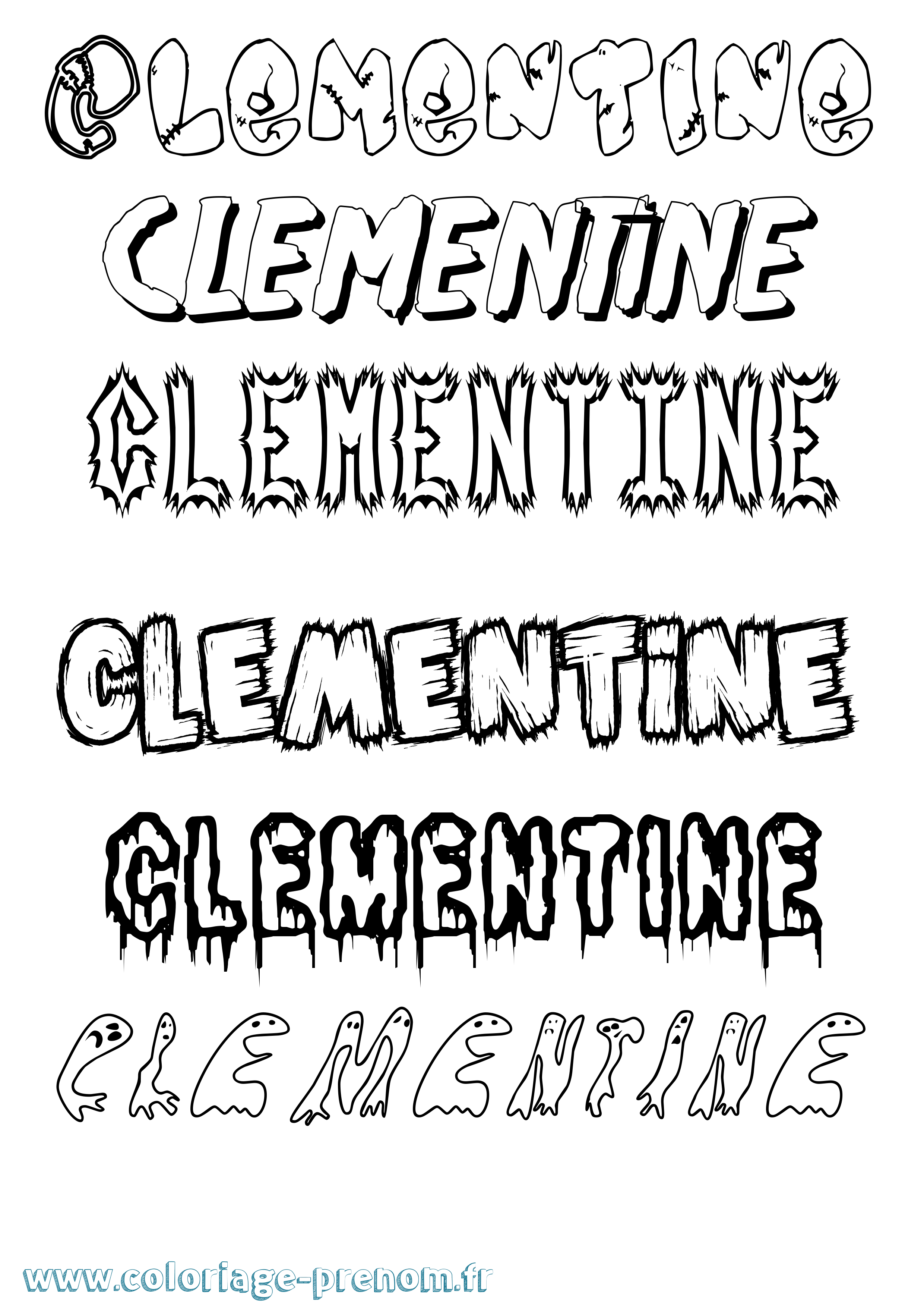 Coloriage Clementine Coloriage prénom Clementine