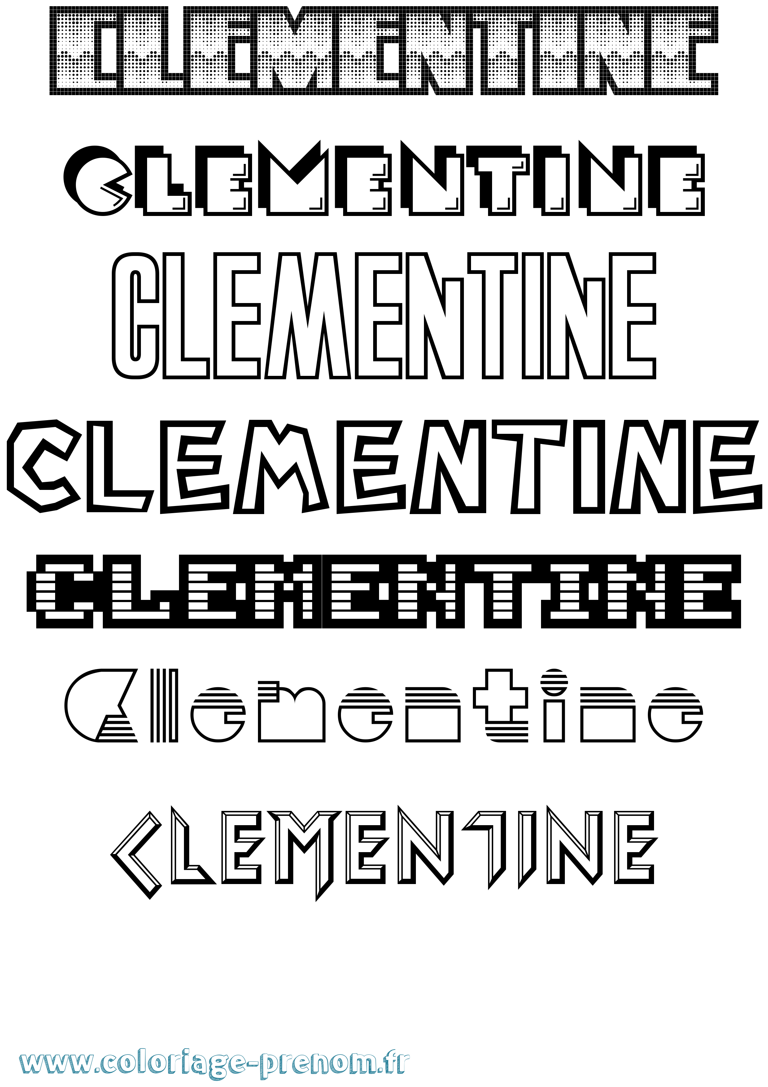 Coloriage prénom Clementine Jeux Vidéos