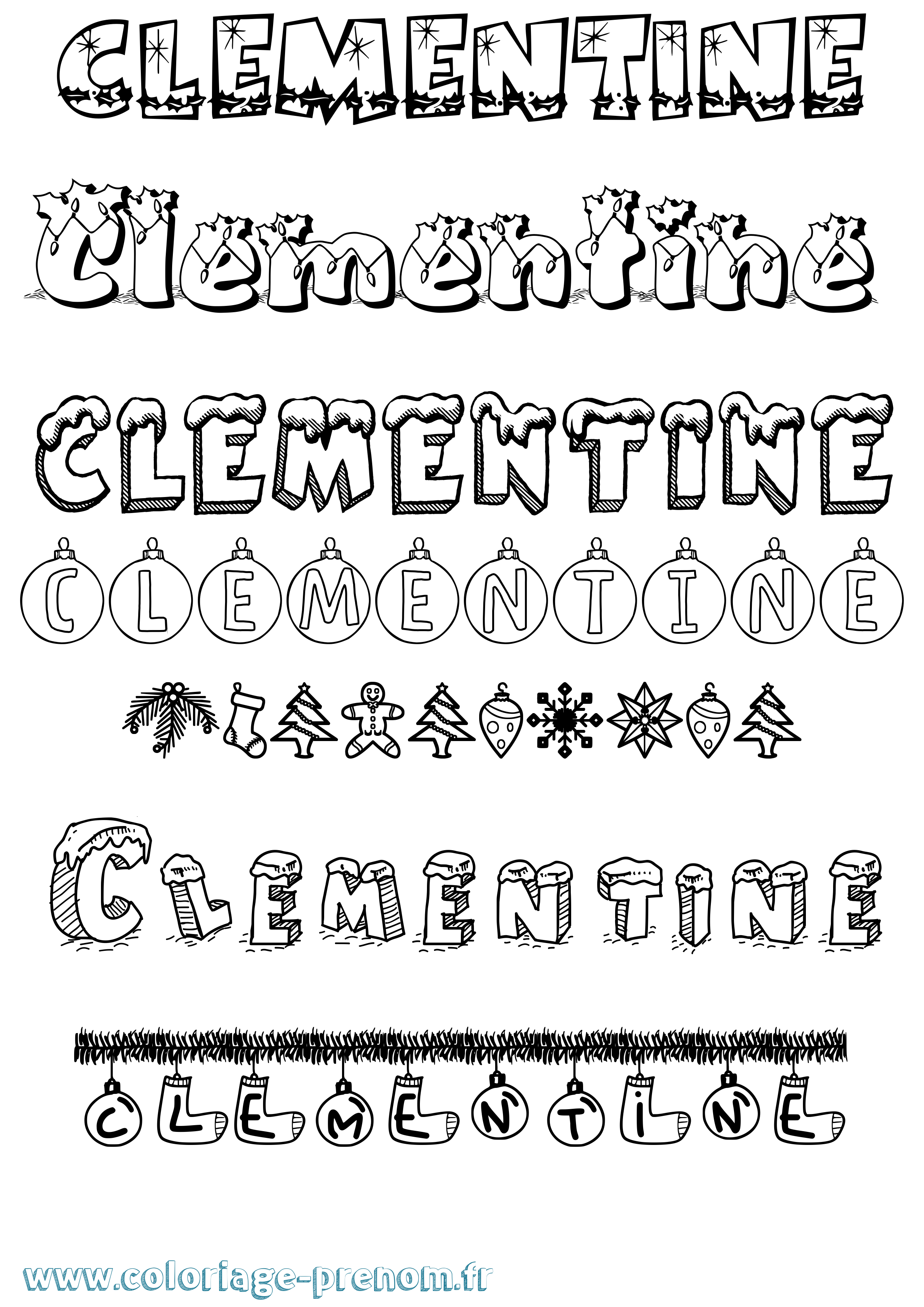 Coloriage Clementine Coloriage prénom Clementine