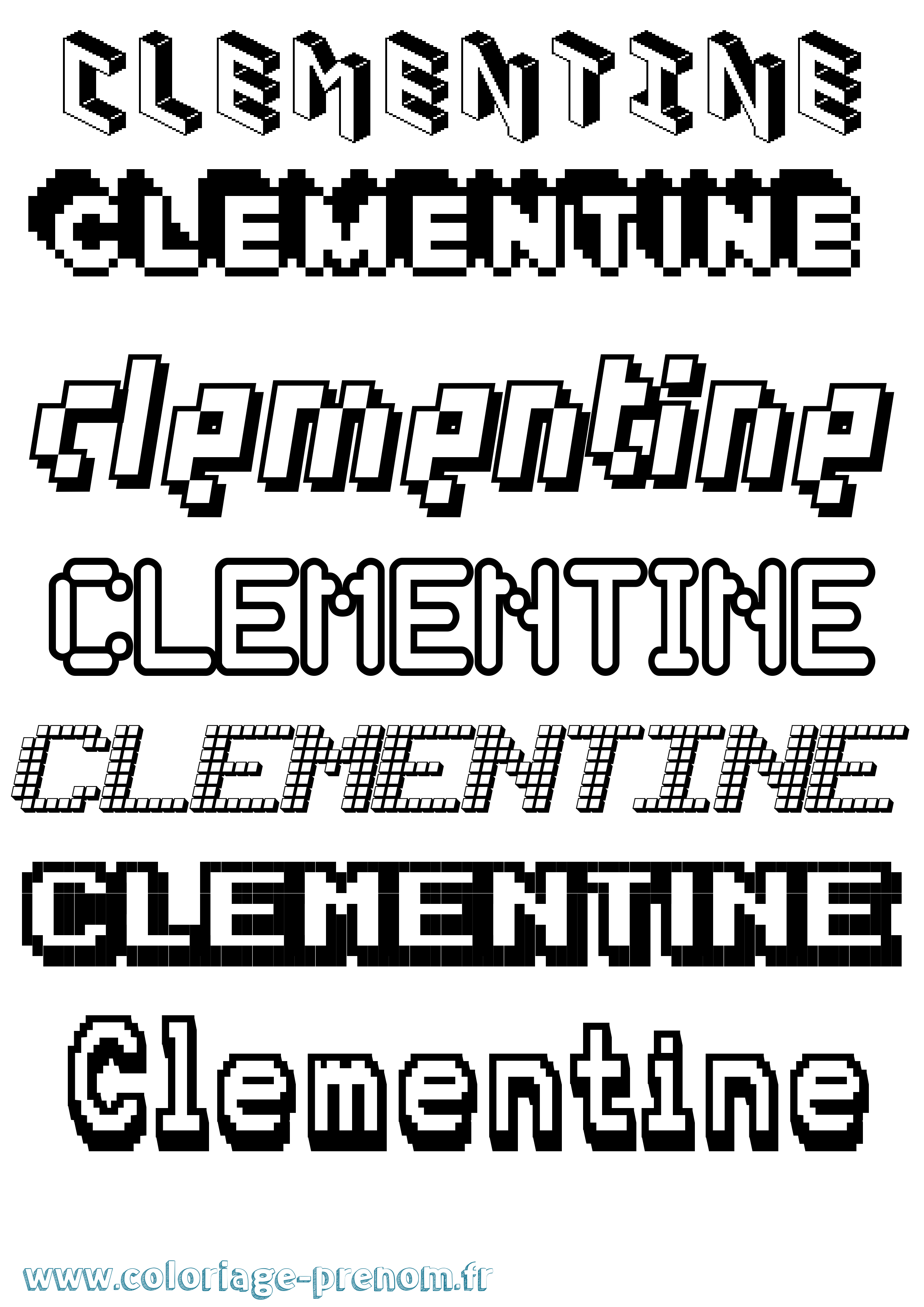 Coloriage Clementine Coloriage prénom Clementine