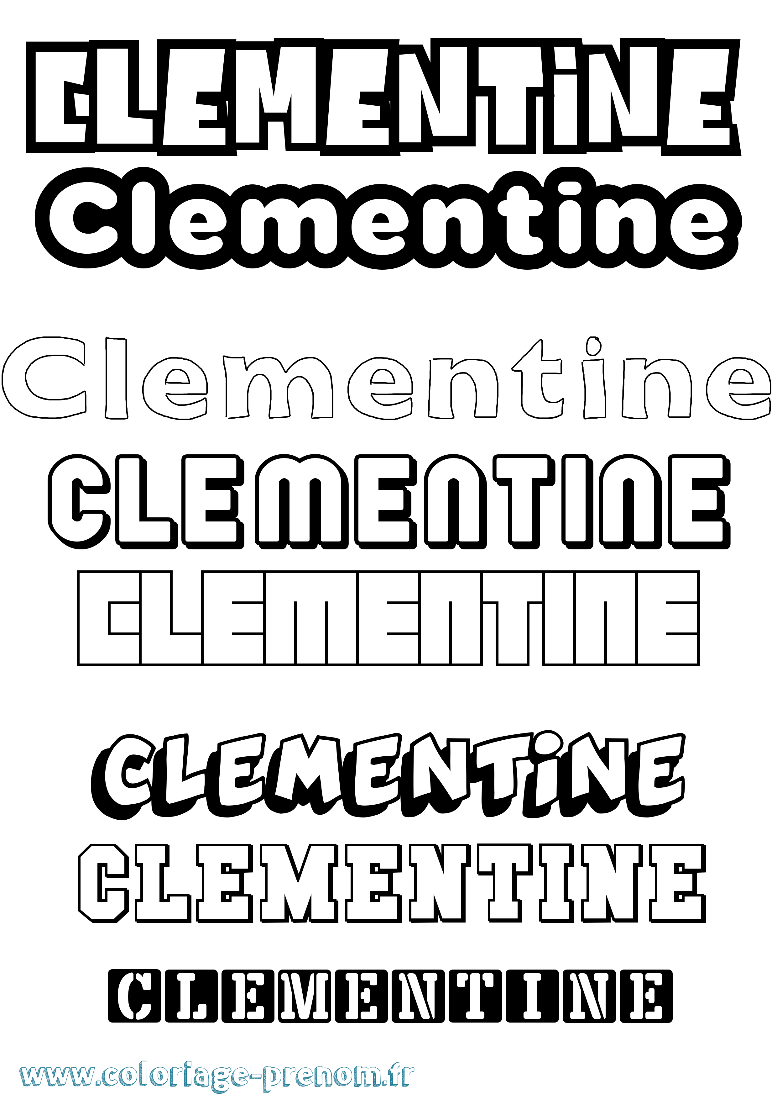 Coloriage prénom Clementine Simple