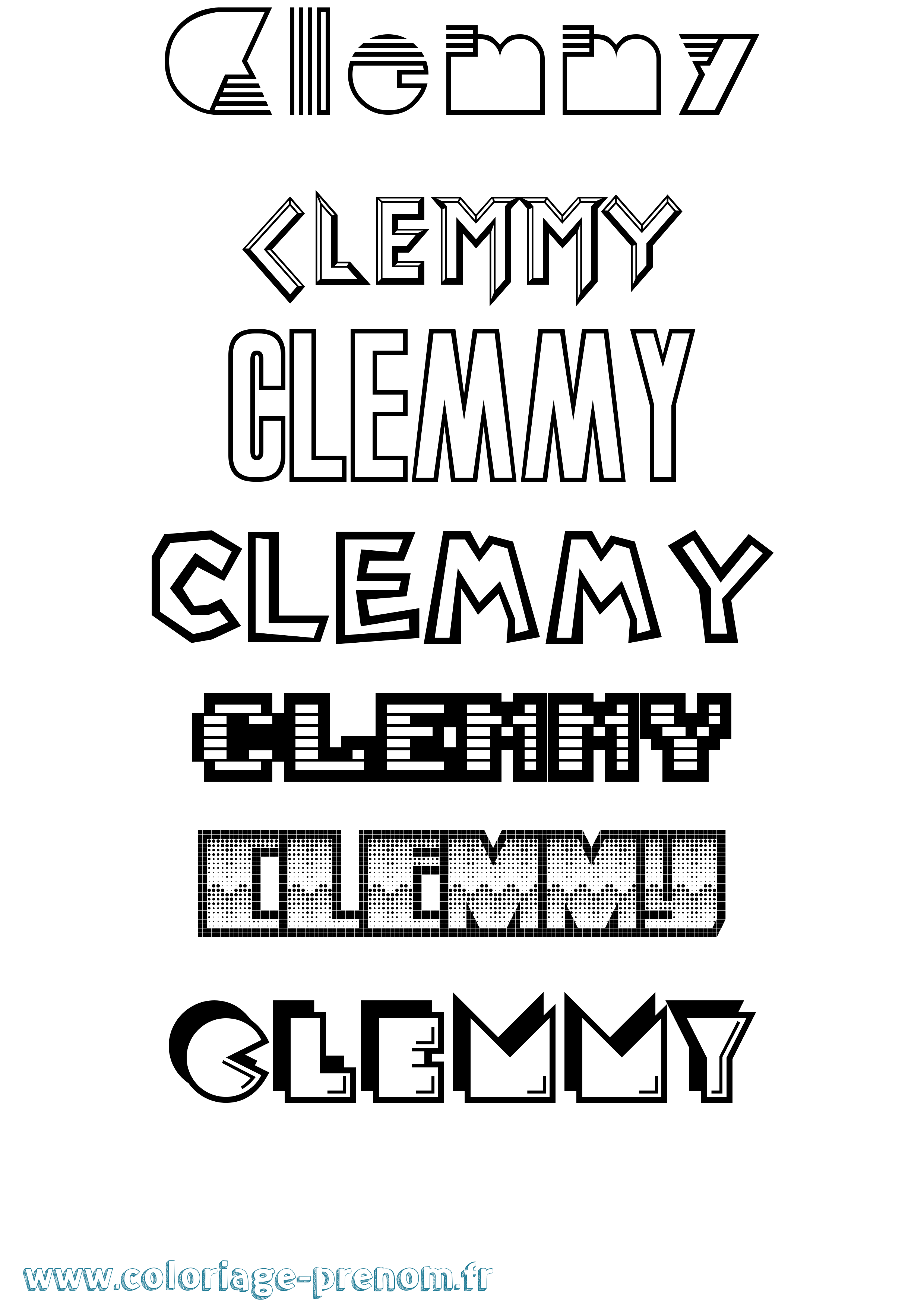 Coloriage prénom Clemmy Jeux Vidéos