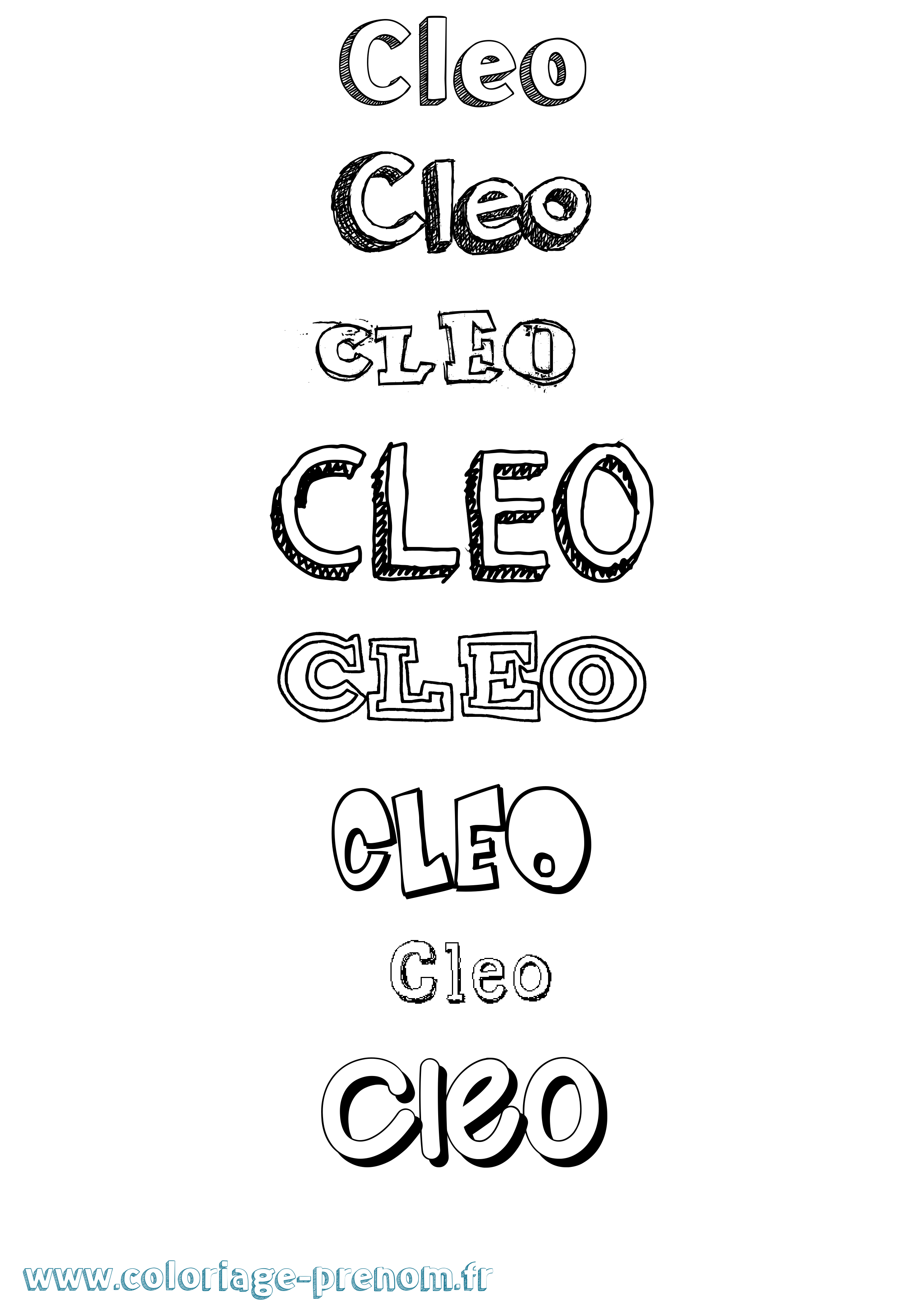 Coloriage prénom Cleo Dessiné