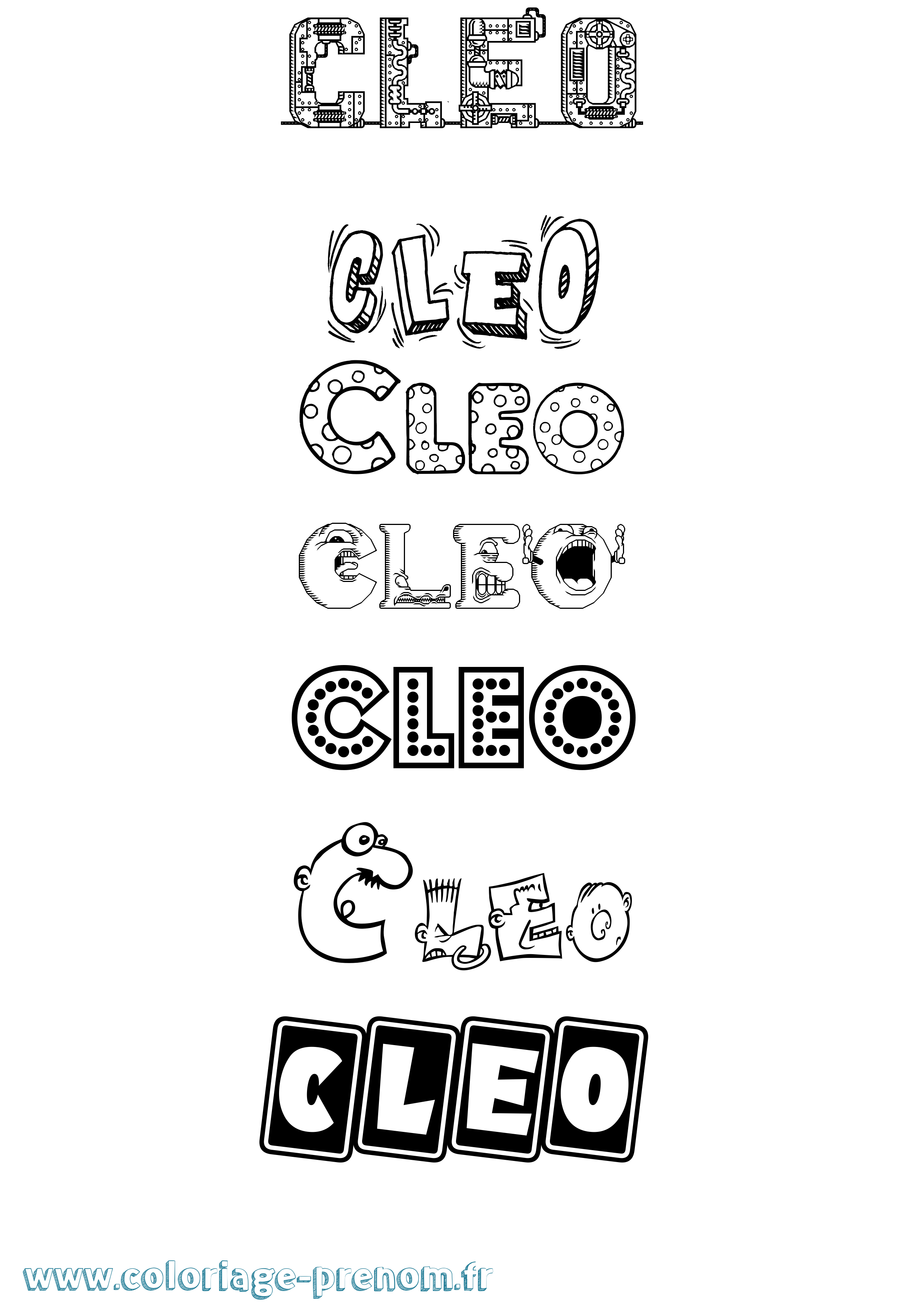 Coloriage prénom Cleo Fun