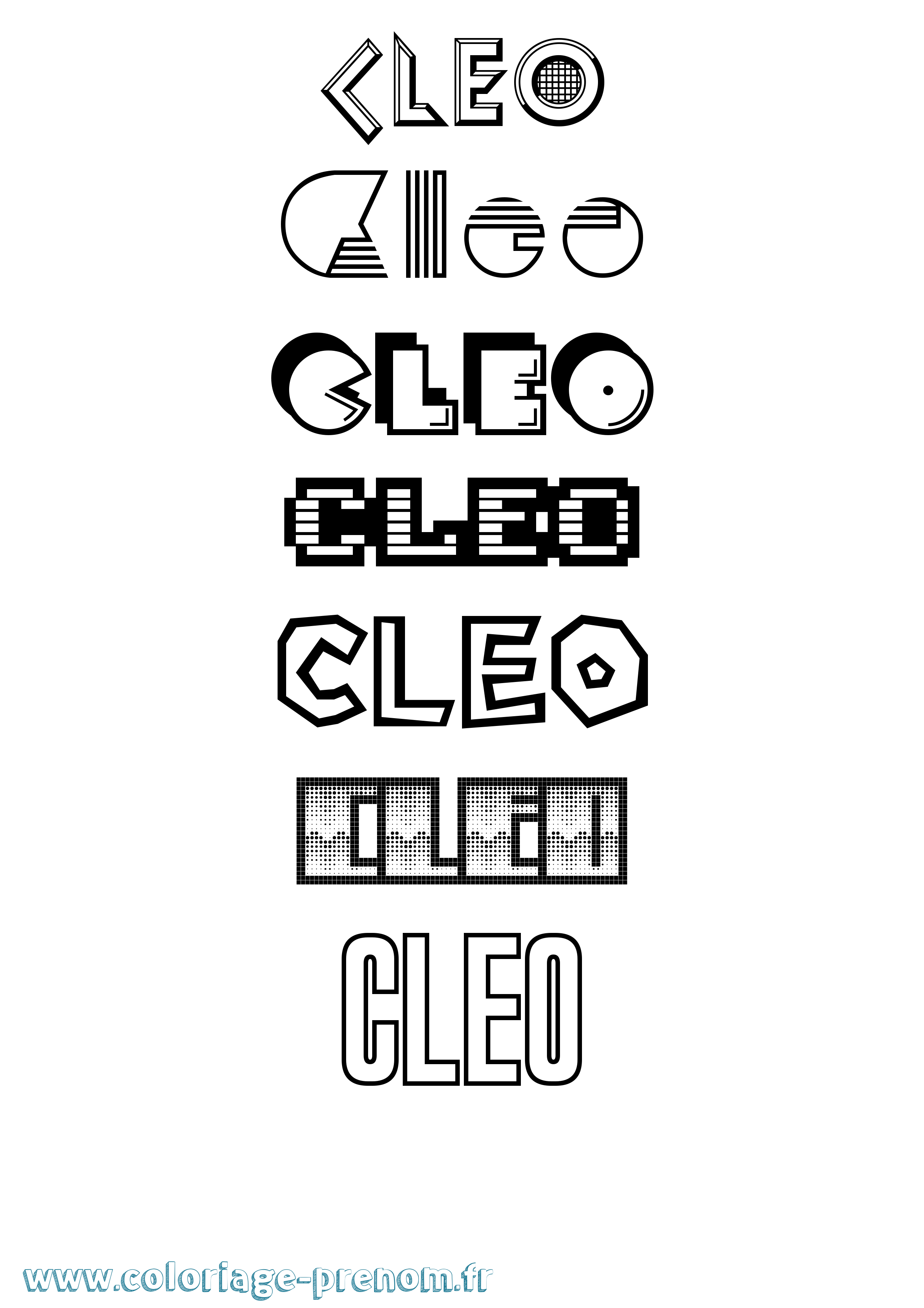 Coloriage prénom Cleo Jeux Vidéos