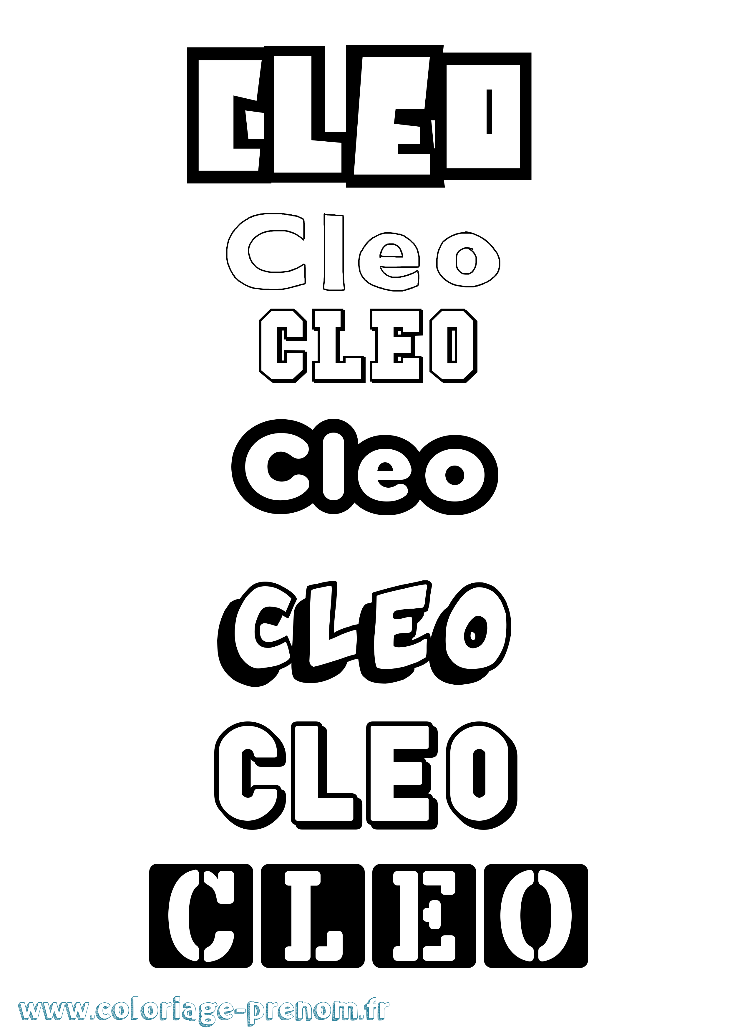 Coloriage prénom Cleo Simple