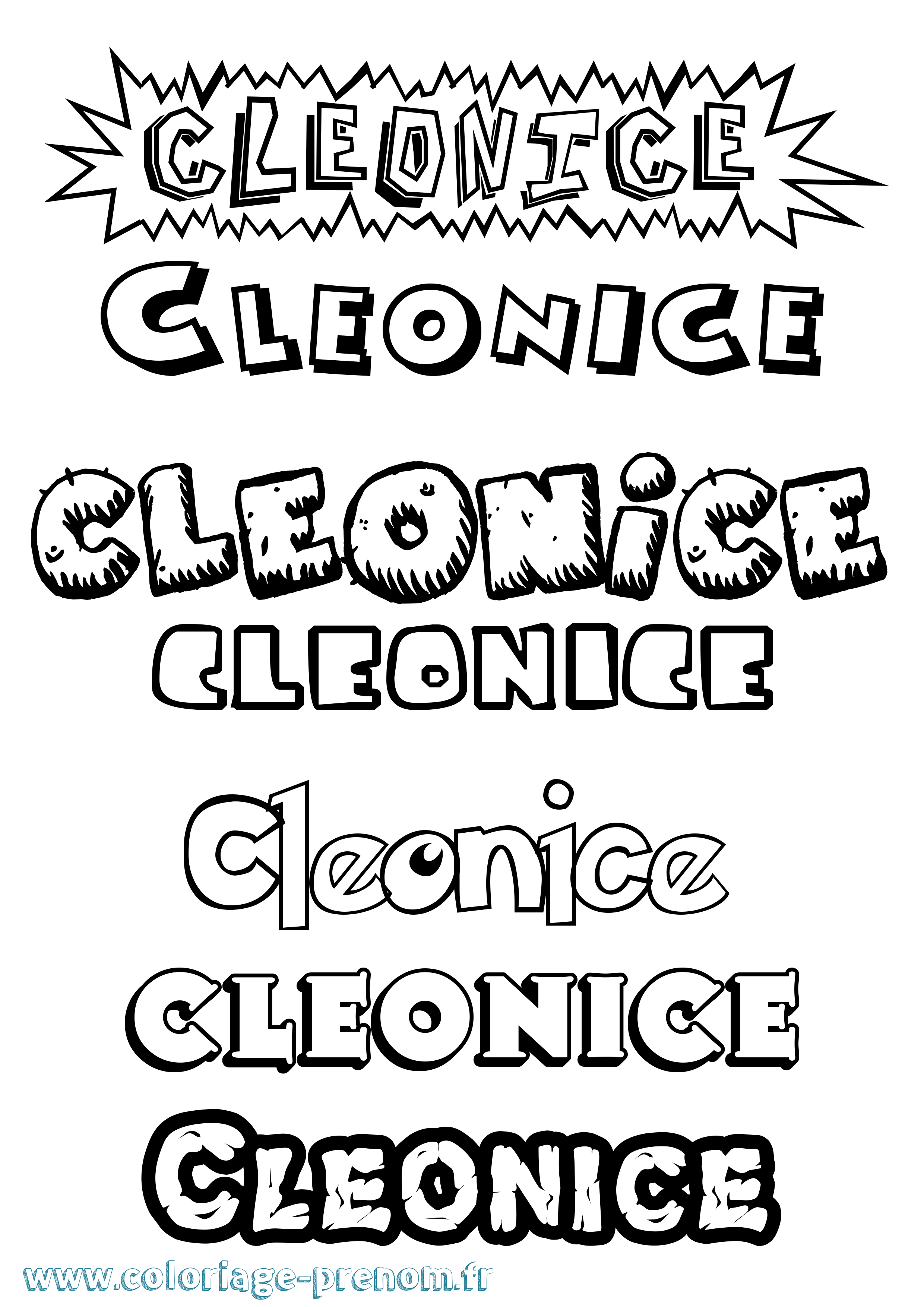 Coloriage prénom Cleonice Dessin Animé