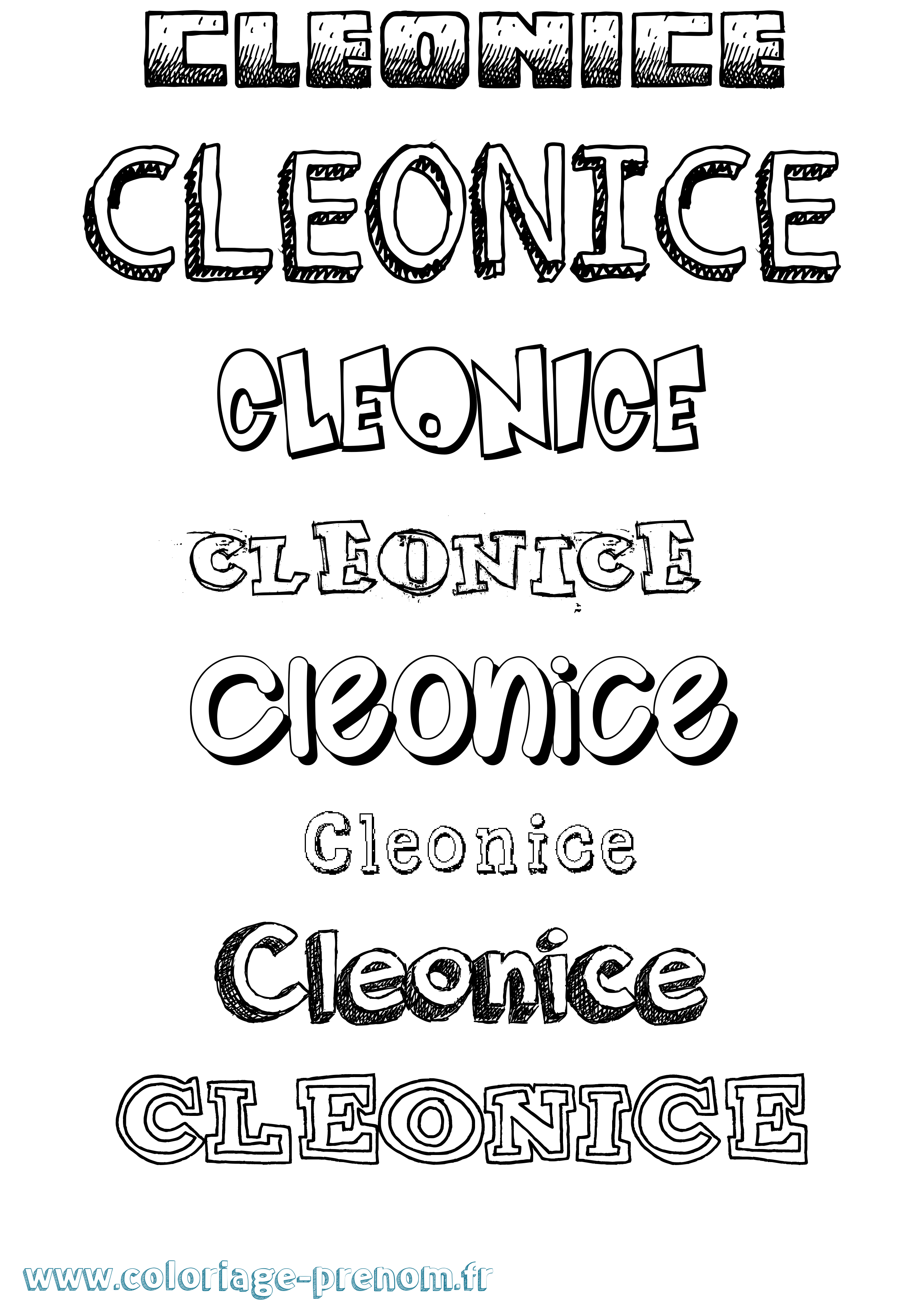 Coloriage prénom Cleonice Dessiné