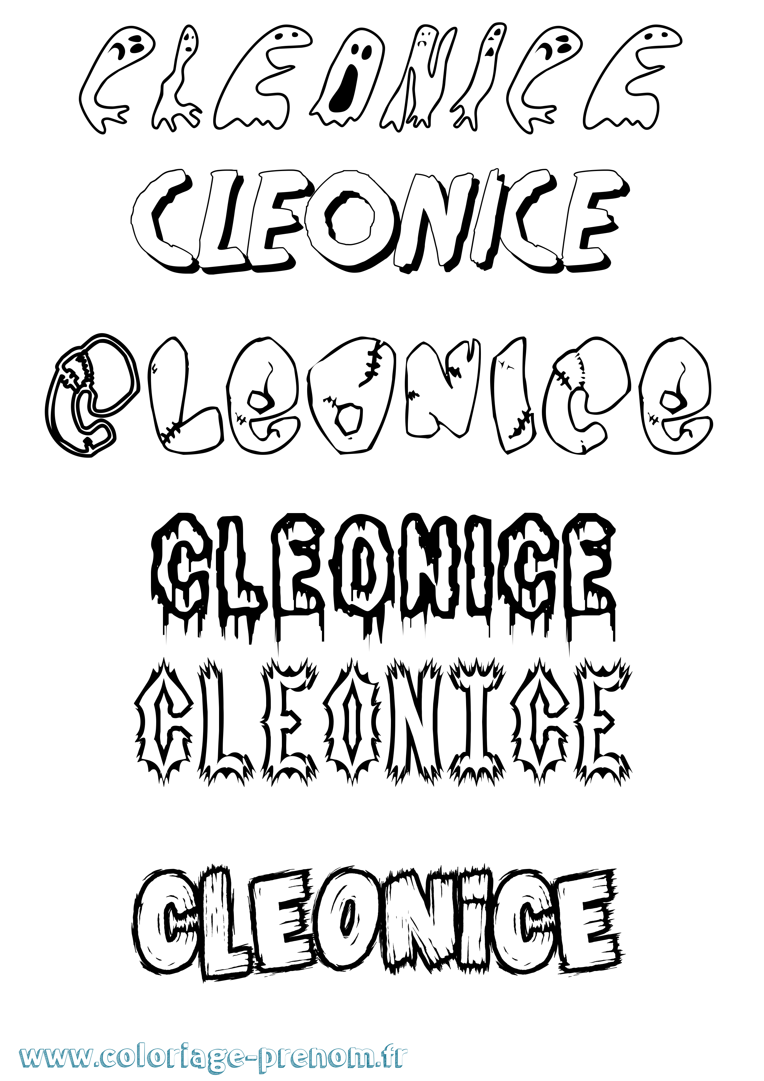 Coloriage prénom Cleonice Frisson