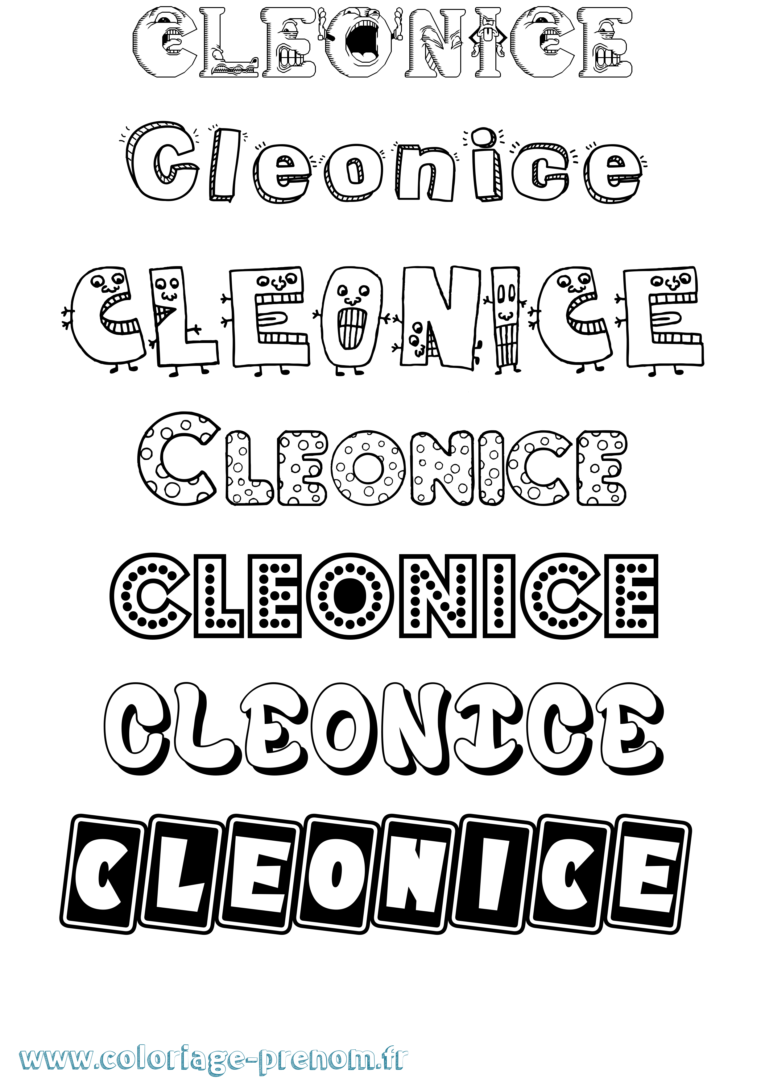 Coloriage prénom Cleonice Fun