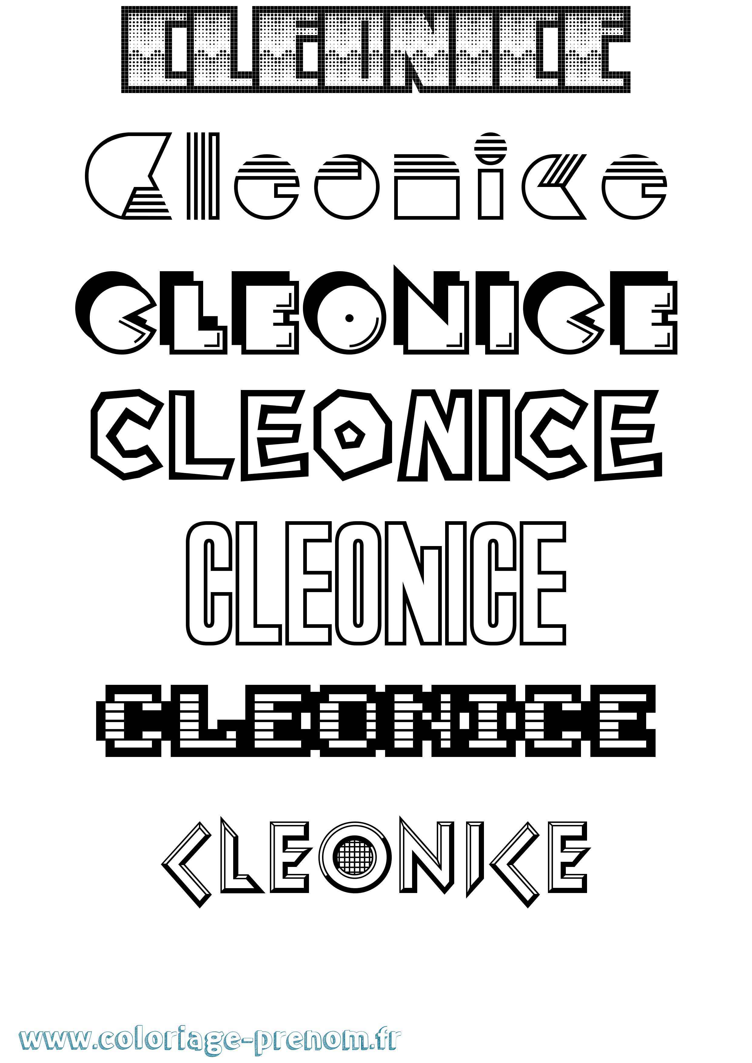 Coloriage prénom Cleonice Jeux Vidéos