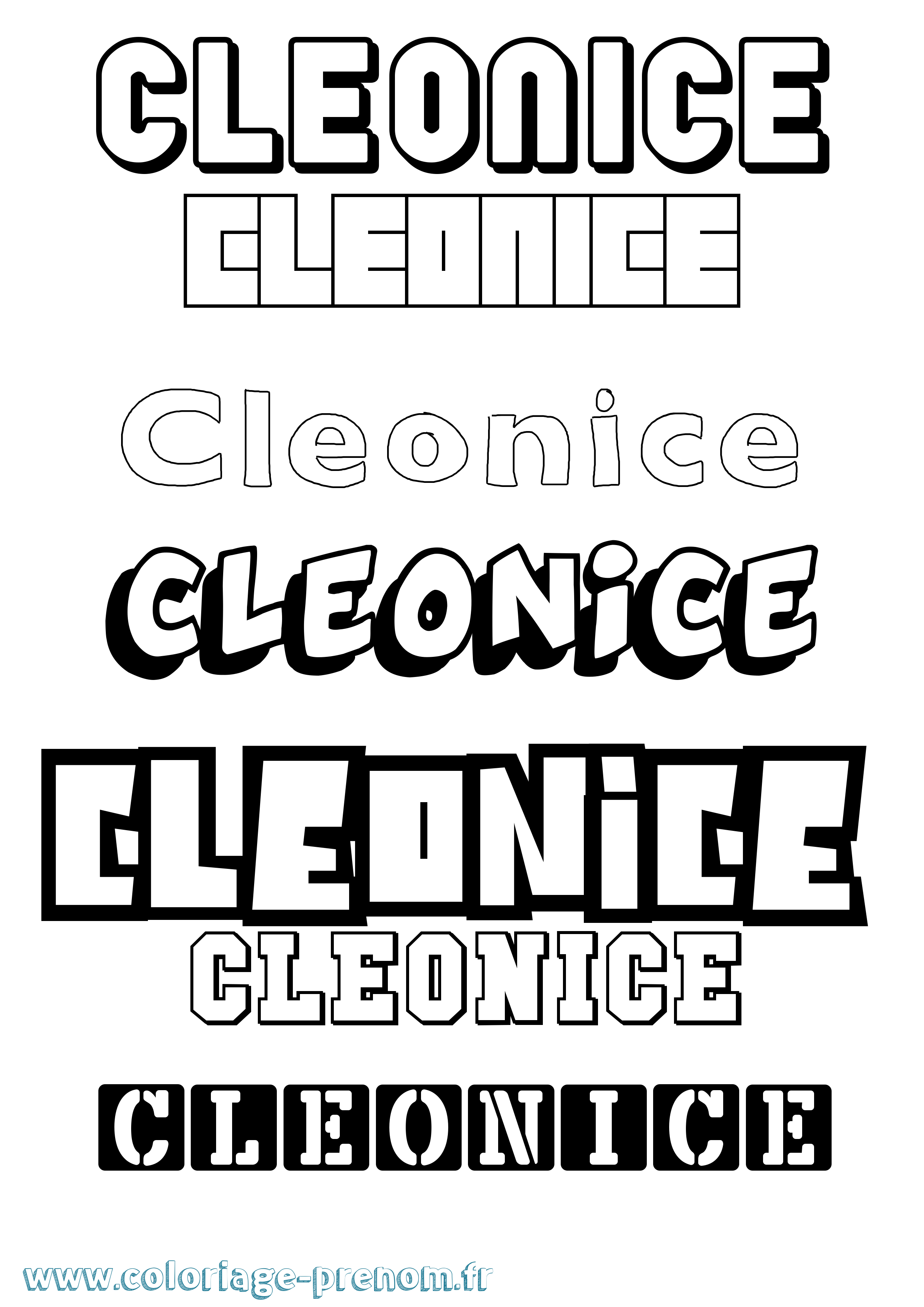 Coloriage prénom Cleonice Simple