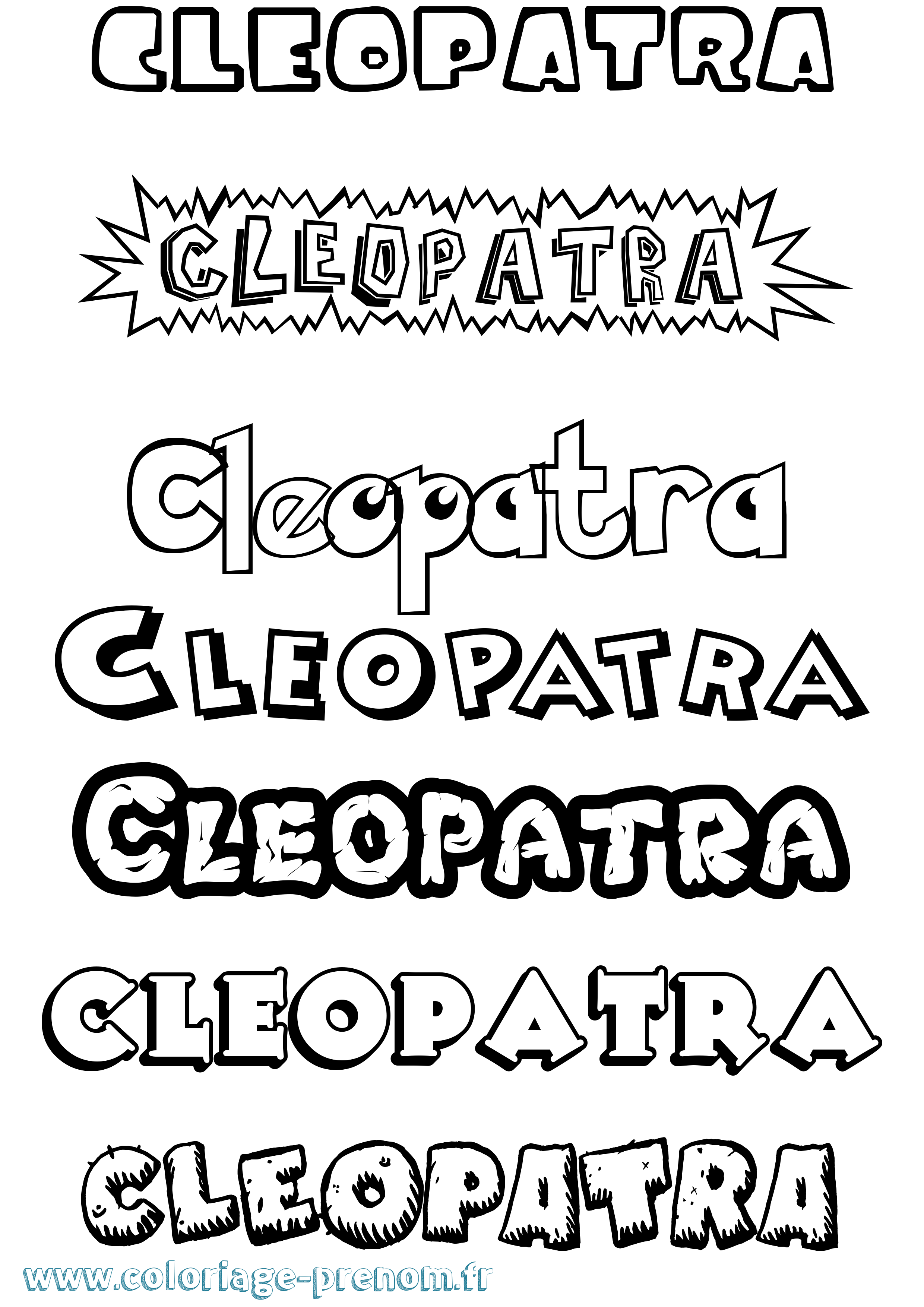 Coloriage prénom Cleopatra Dessin Animé