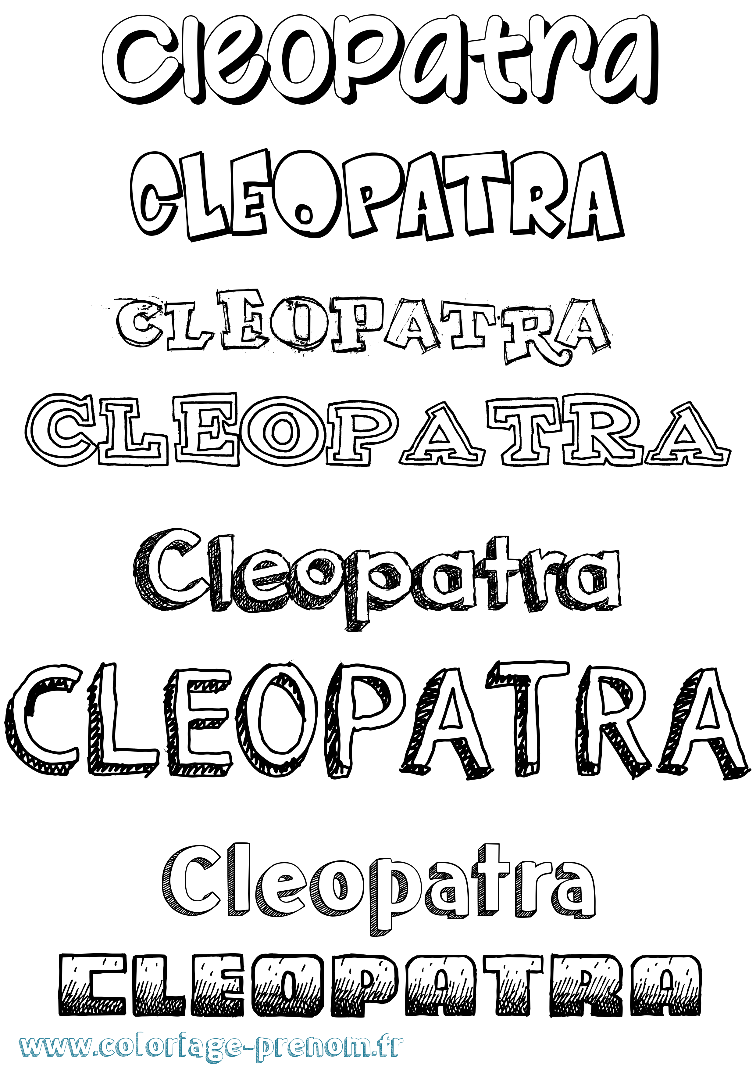 Coloriage prénom Cleopatra Dessiné