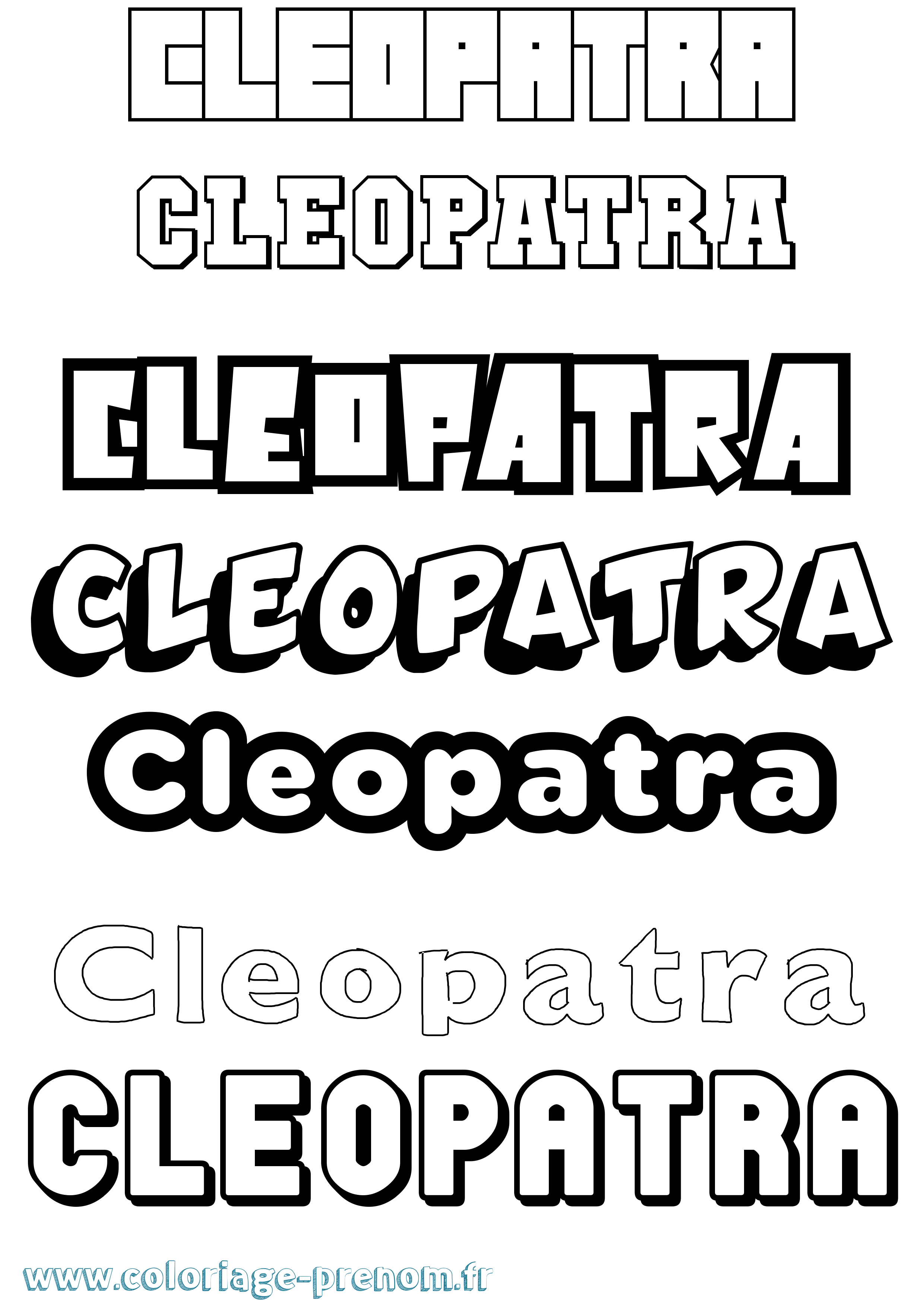 Coloriage prénom Cleopatra Simple