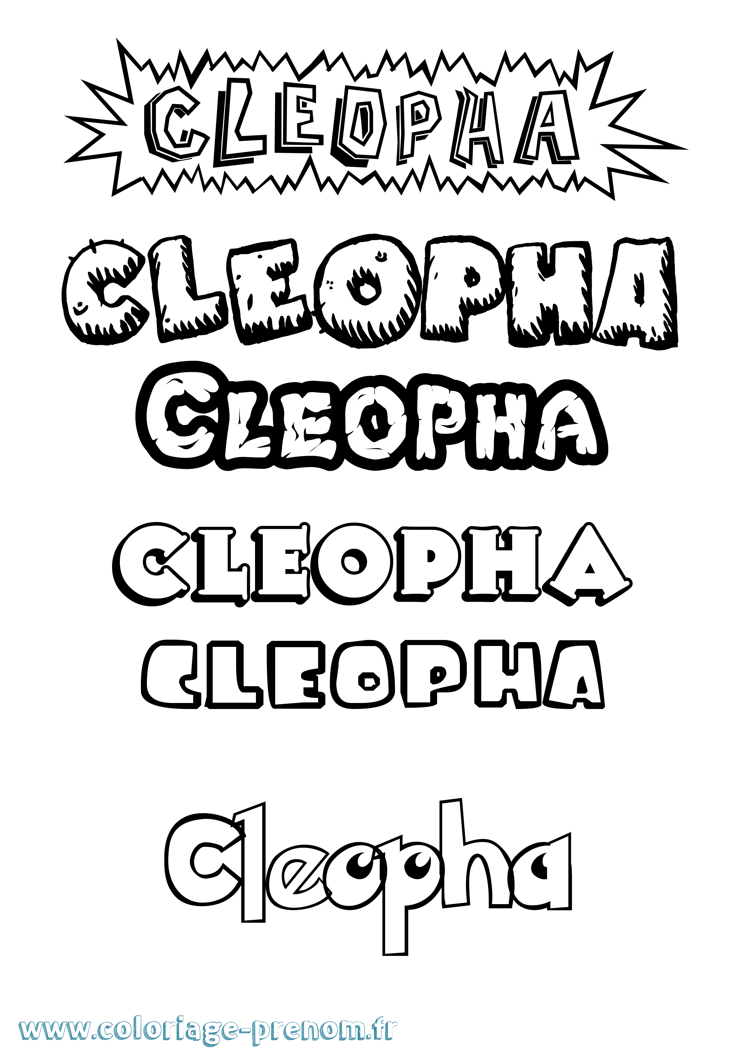 Coloriage prénom Cleopha Dessin Animé