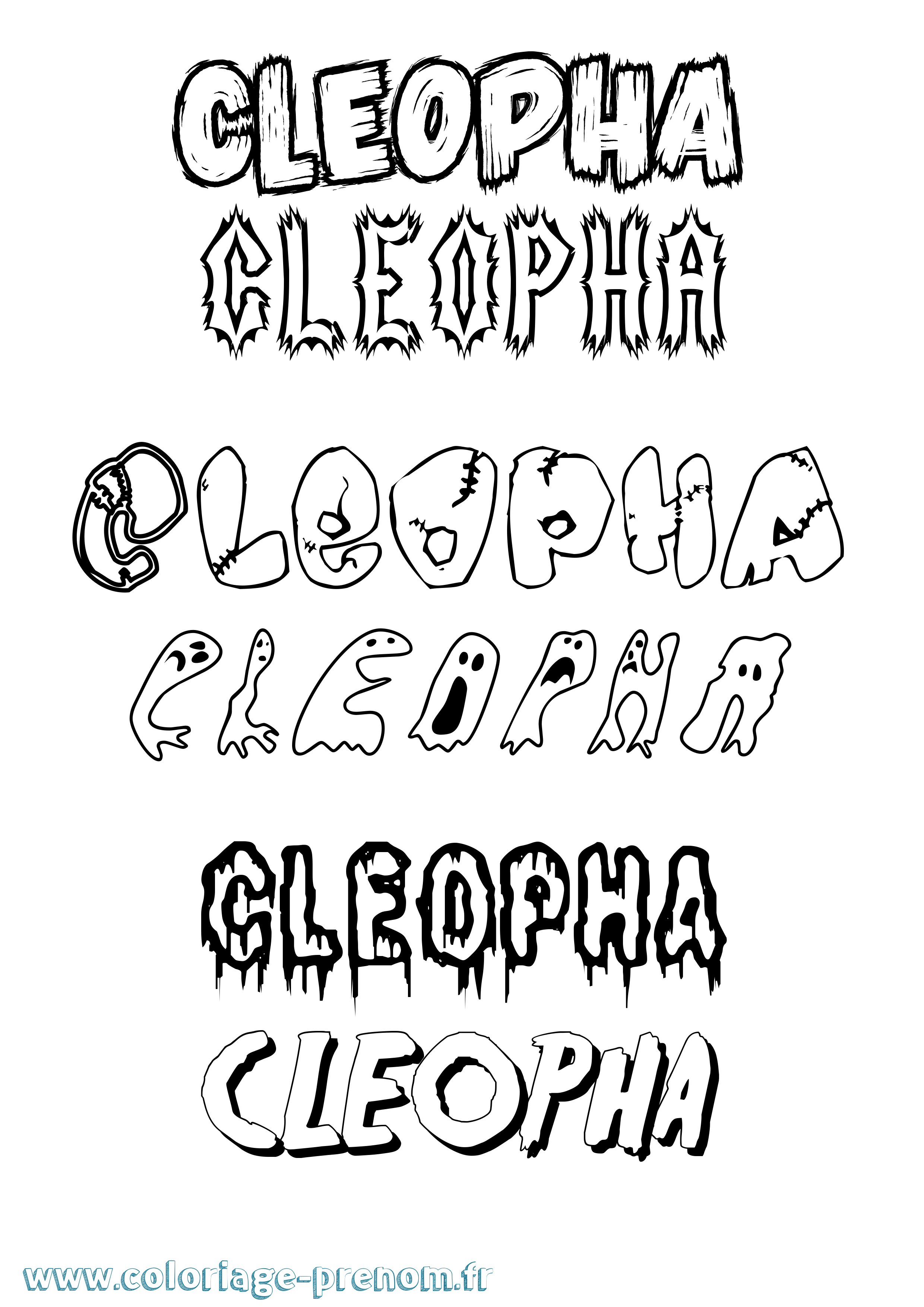 Coloriage prénom Cleopha Frisson
